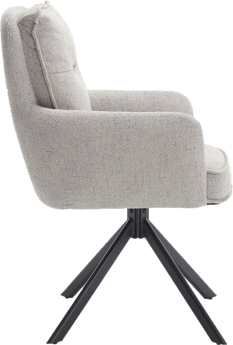 SalesFever Esszimmerstuhl »Austin - Armlehnstuhl mit hochwertiger Taschenfederkern-Polsterung« () 1 Stk.Esszimmersessel: 360° Drehfunktion mit stilvollem Metallfuss