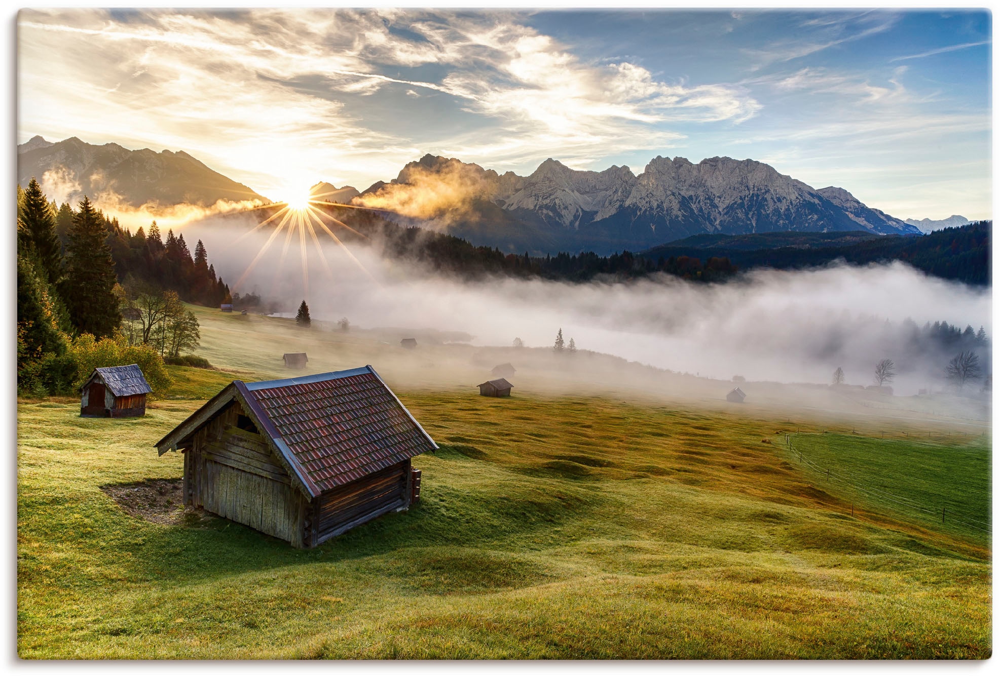 Image of Artland Wandbild "Herbst in Bayern" Berge & Alpenbilder 1 Stk. tlg. als Alubild, Leinwandbild in verschied. Grössen
