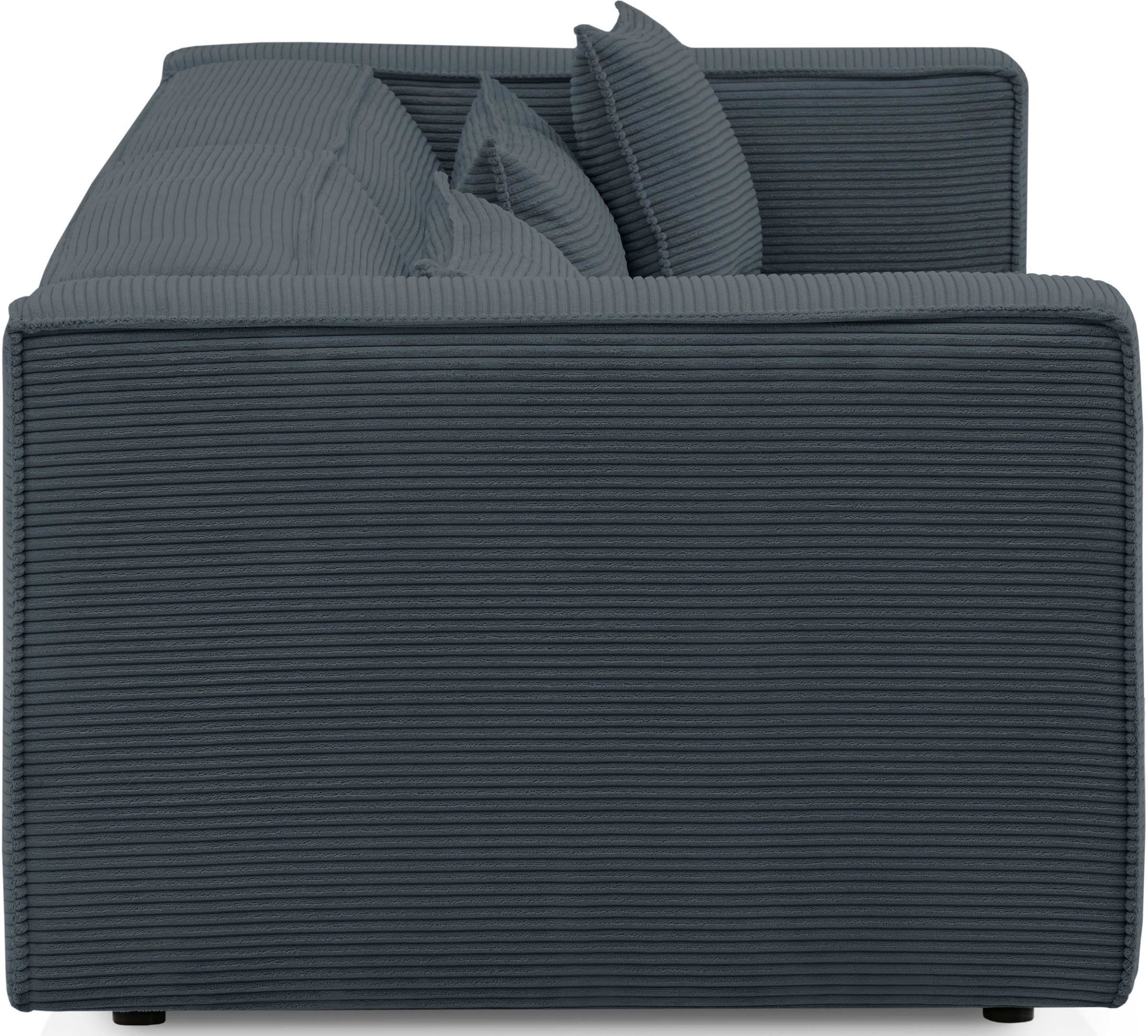 LeGer Home by Lena Gercke 3-Sitzer »PIARA, Couch mit Kedernaht, Sofa in Cord oder Leinenoptik«, schwarze Füsse, bequemer Sitzkomfort