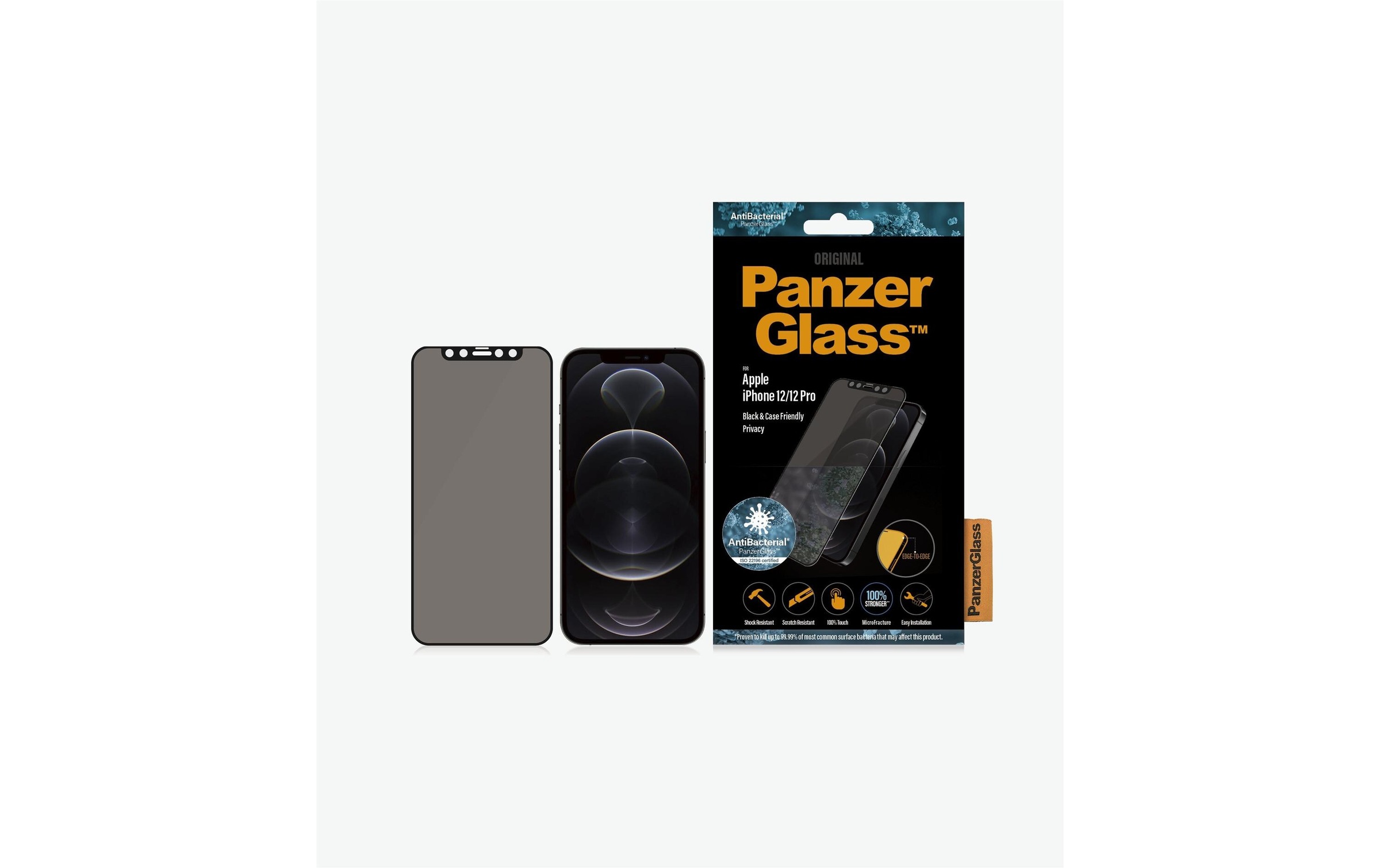 PanzerGlass Displayschutzglas »Displayschutz Case«, für iPhone 12, iPhone 12 Pro, Mit Rahmen