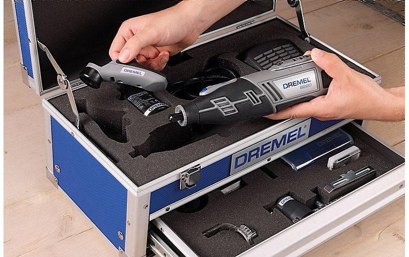 DREMEL Elektro-Multifunktionswerkzeug »8220-5/65 Platin Edition«, (Set), Bohren; Drehzahlvorwahl; Fräsen; LED-Arbeitsleuchte; Sägen; Schleifen