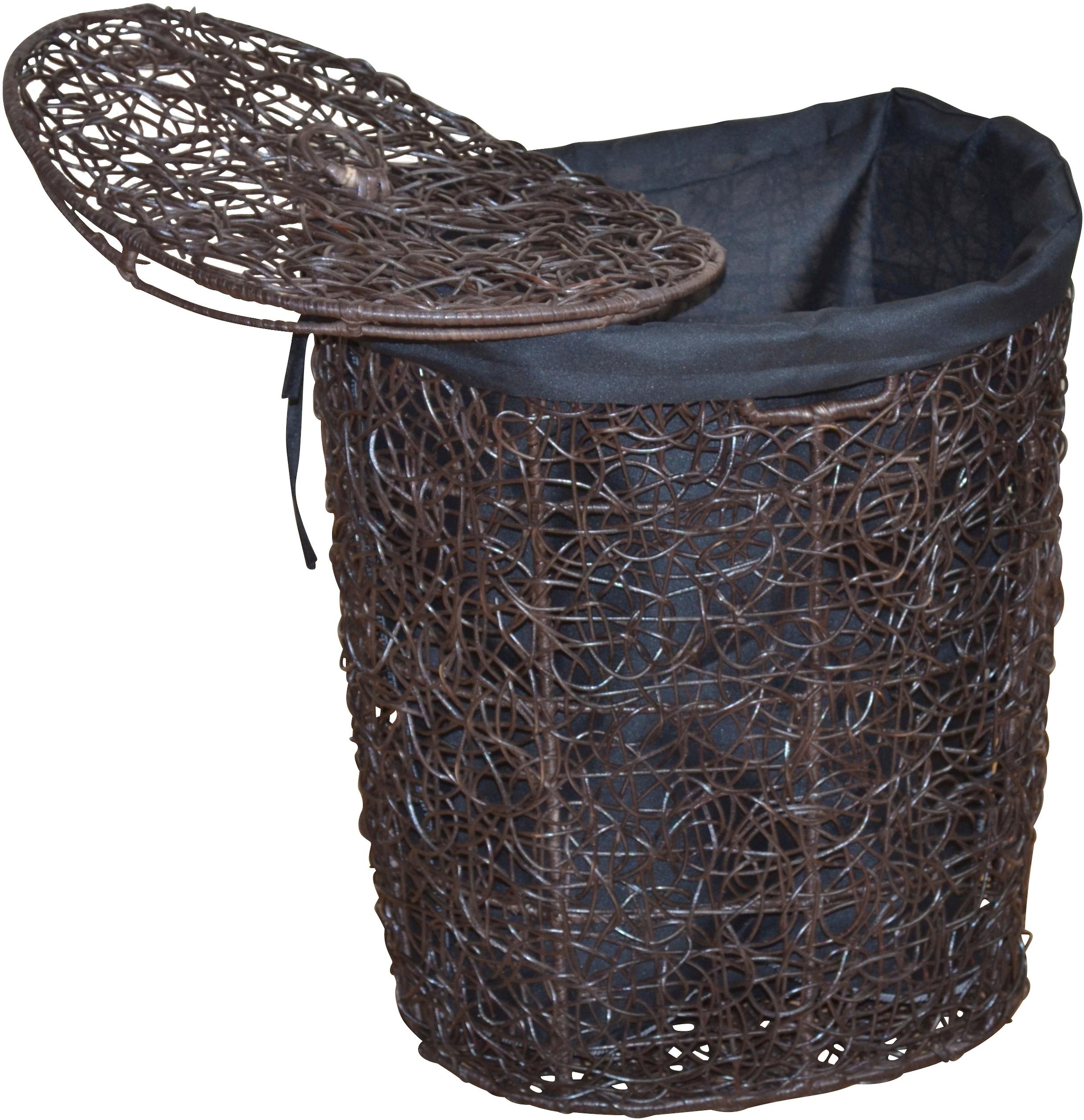 Finde Home affaire Wäschekorb, Rattan-Geflecht, mit Stoffeinsatz und  Deckel, Höhe 62 cm auf