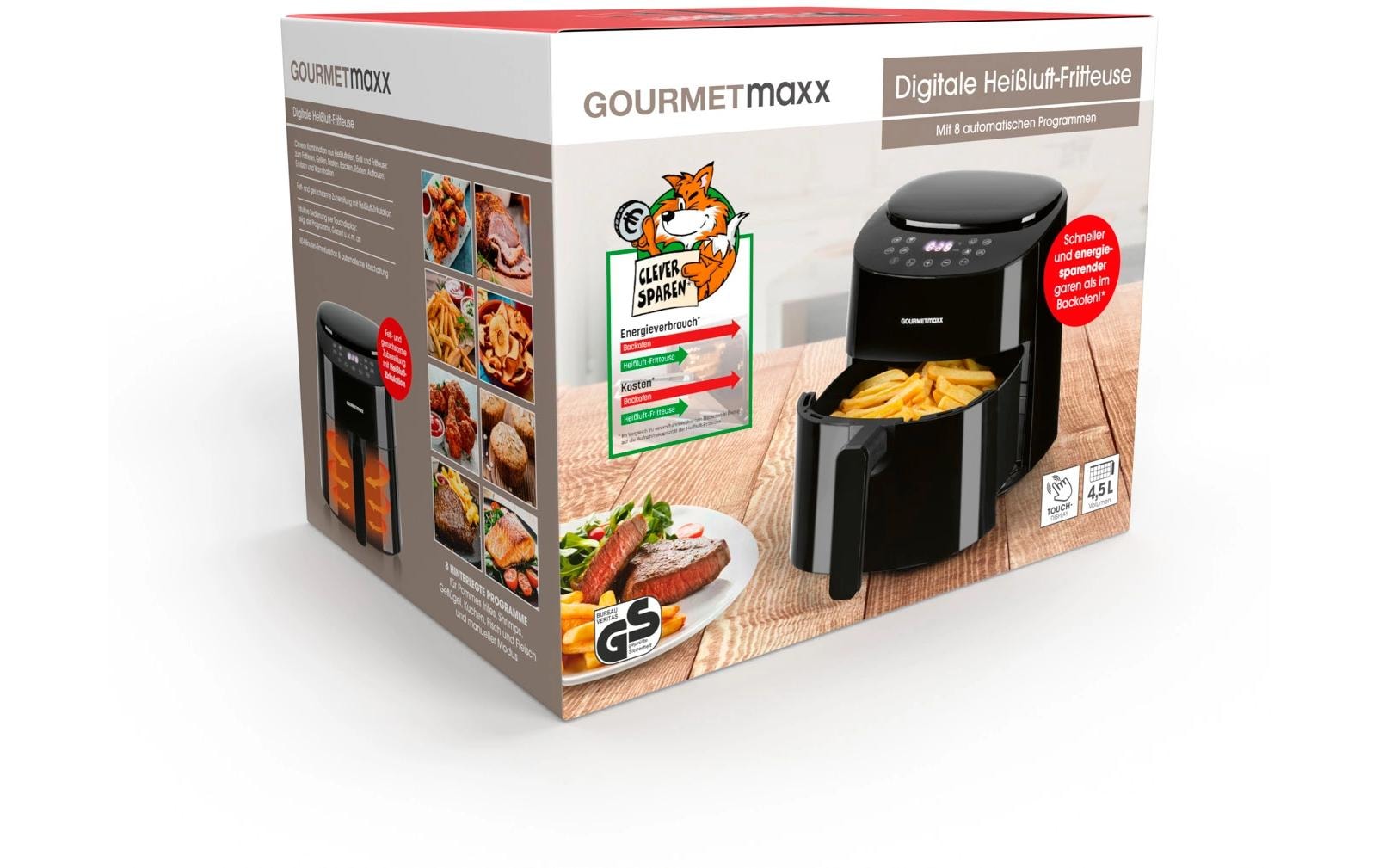 GOURMETmaxx Heissluftfritteuse »Digital Schwarz«, 1450 W