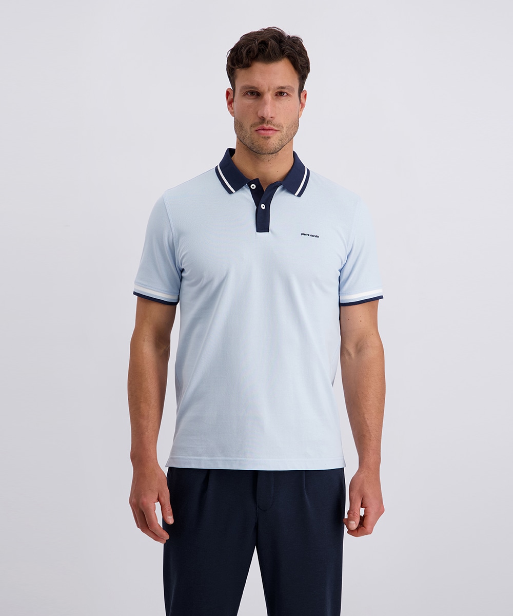 Image of Pierre Cardin Poloshirt "Poloshirt uni piquee kontrast" mit Kontrastfarbenen Details