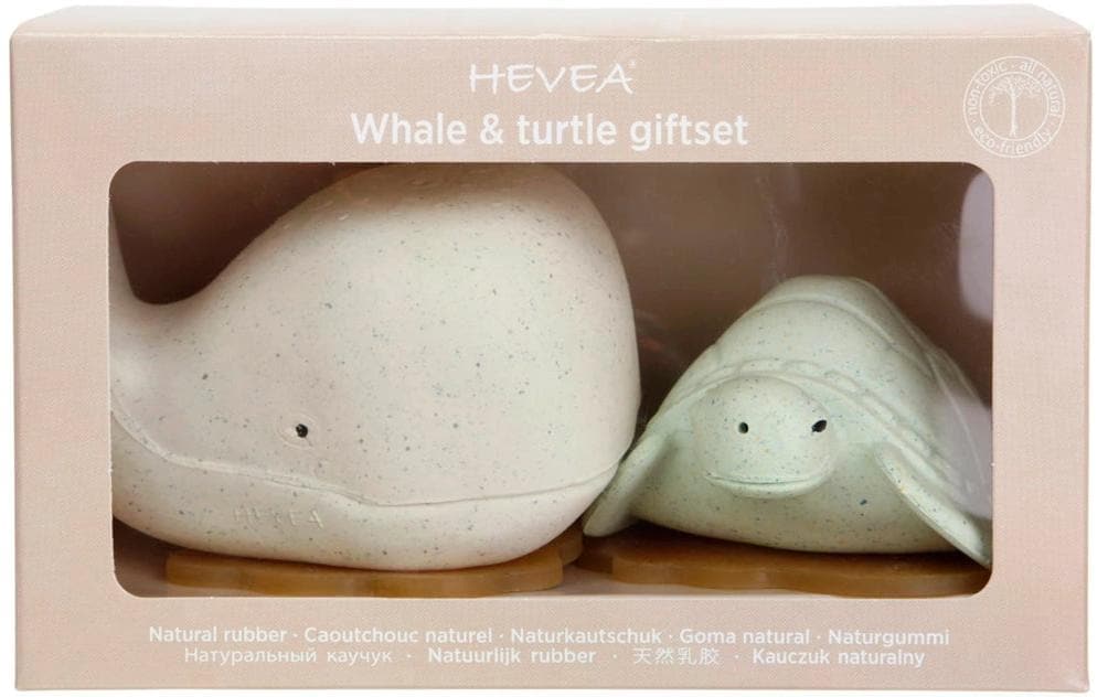 Badespielzeug »HEVEA Whale/Turtle«, (2 tlg.)