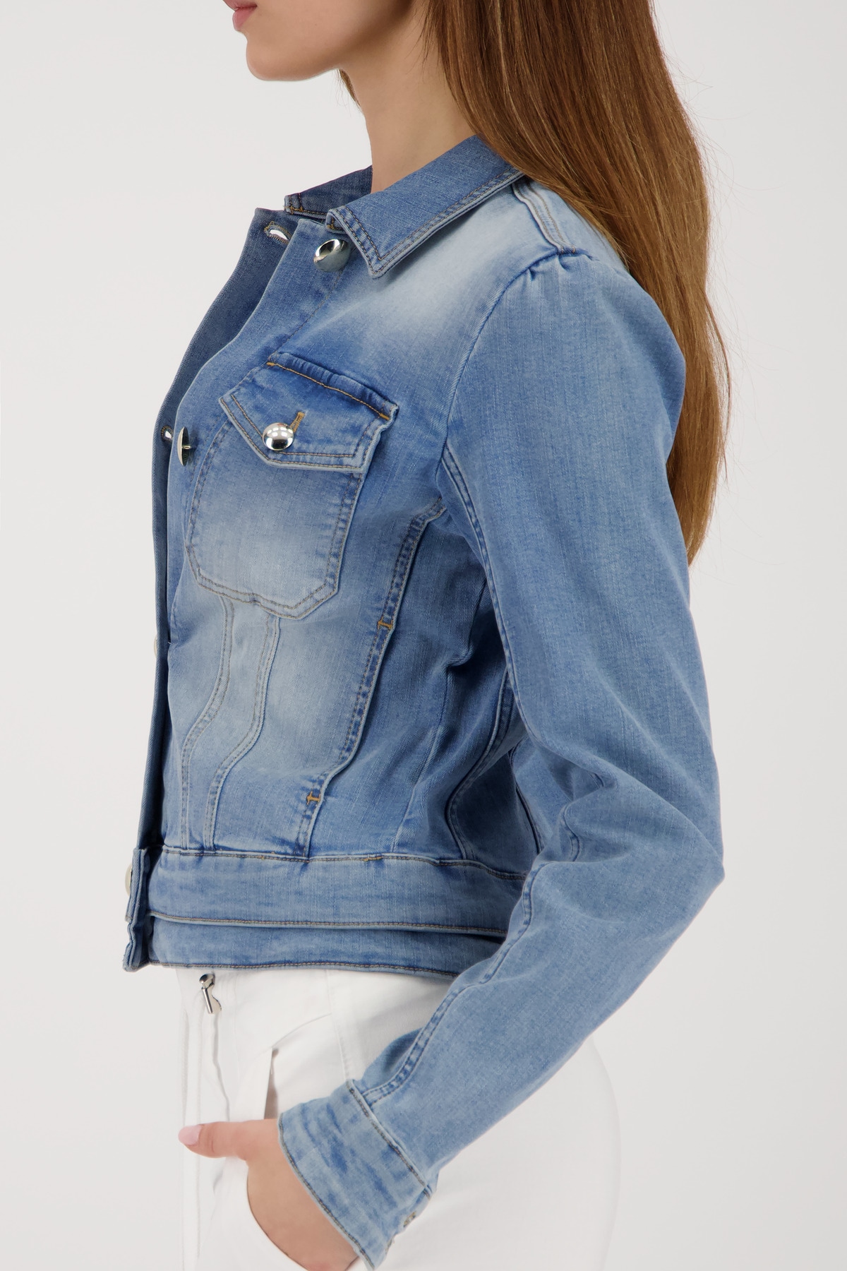 Monari Veste en jean »Jacke Jeans« ohne Kapuze Regular fit mit Schmuckknöpfen