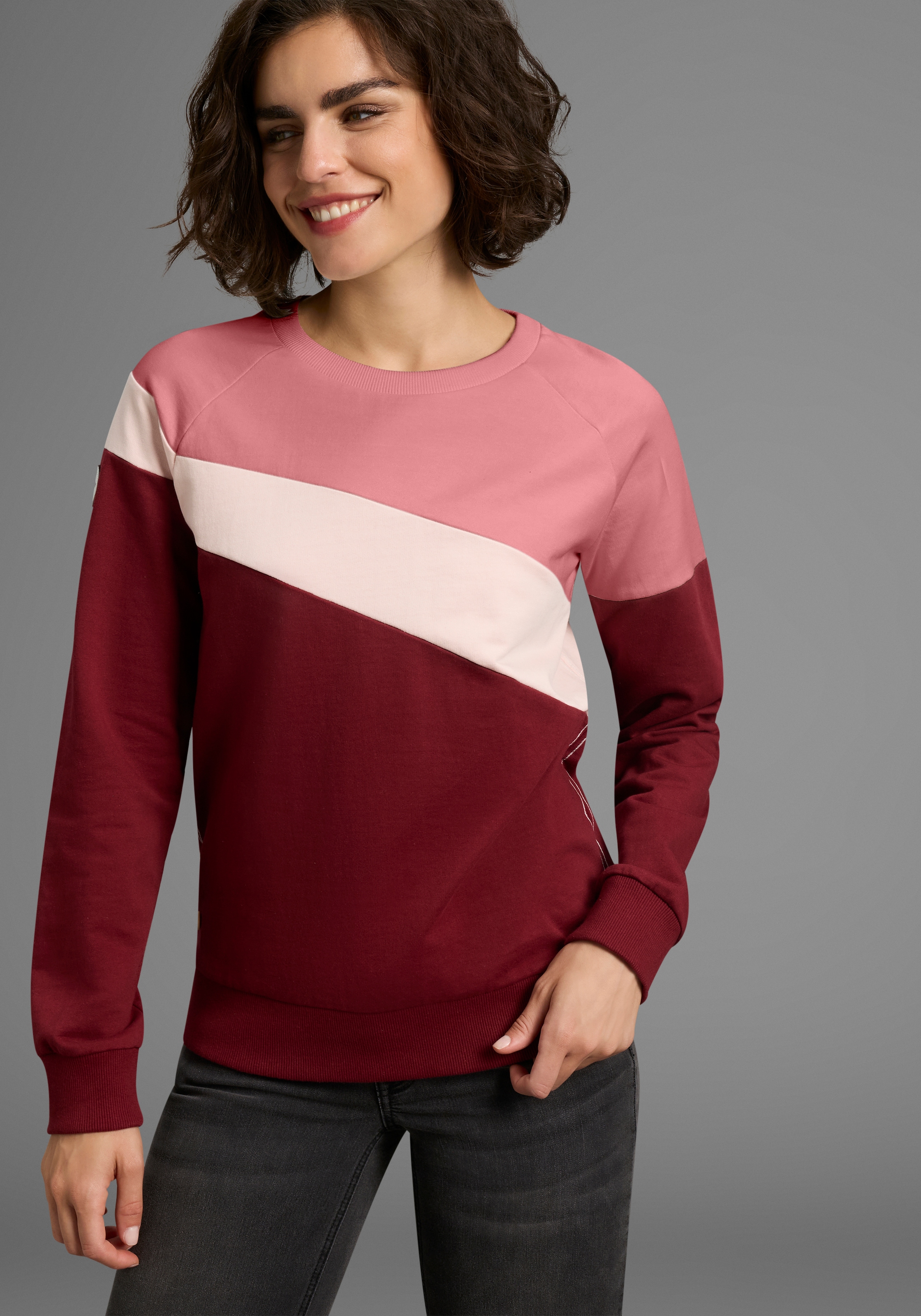 Image of KangaROOS Sweatshirt, im Colorblock Design mit süssen Details