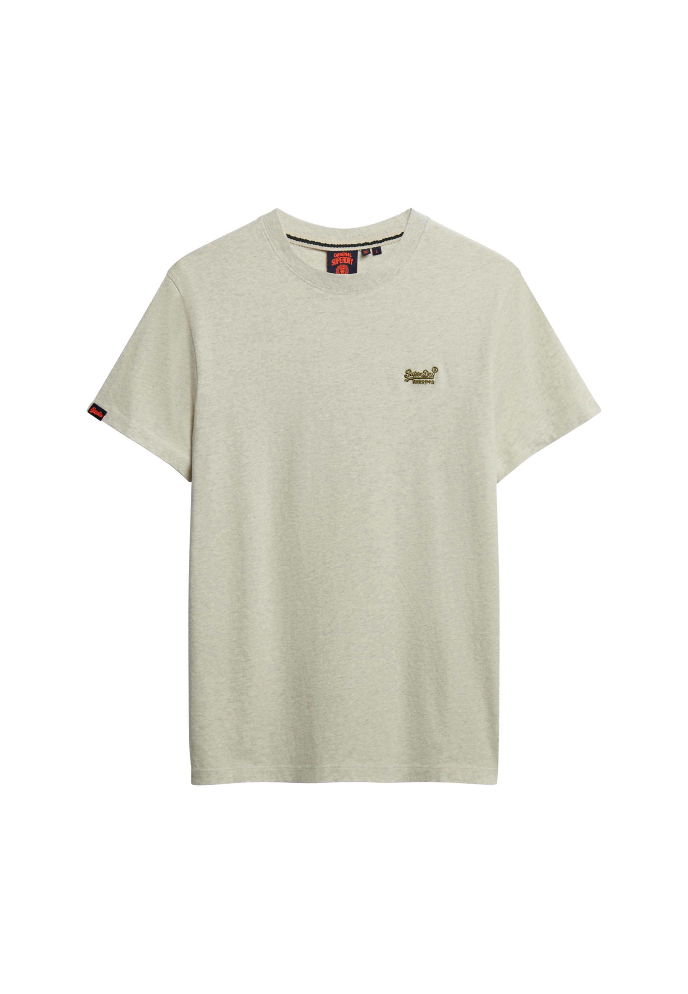 Superdry Rundhalsshirt »ESSENTIAL LOGO EMB TEE« aus Baumwolle und Single Jersey, Slim Fit, Kurzarm, hüftlang