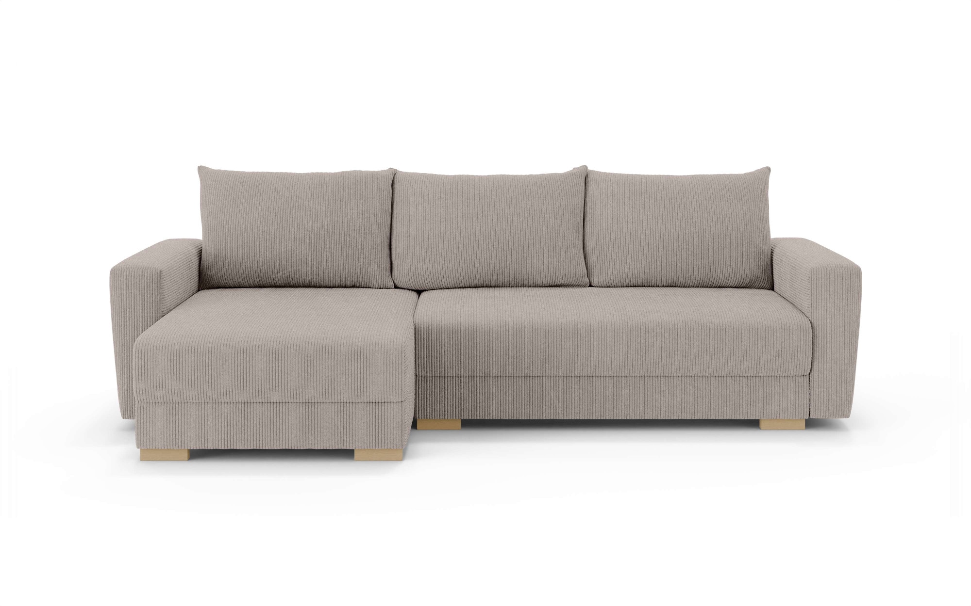Home affaire Canapé d'angle »MAGHERA universell Schlafsofa mit Bettkasten, Masse B/T/H: 255/142/84cm« L-Form mit Recamiere rechts oder links montierbar, hoher Sitzkomfort