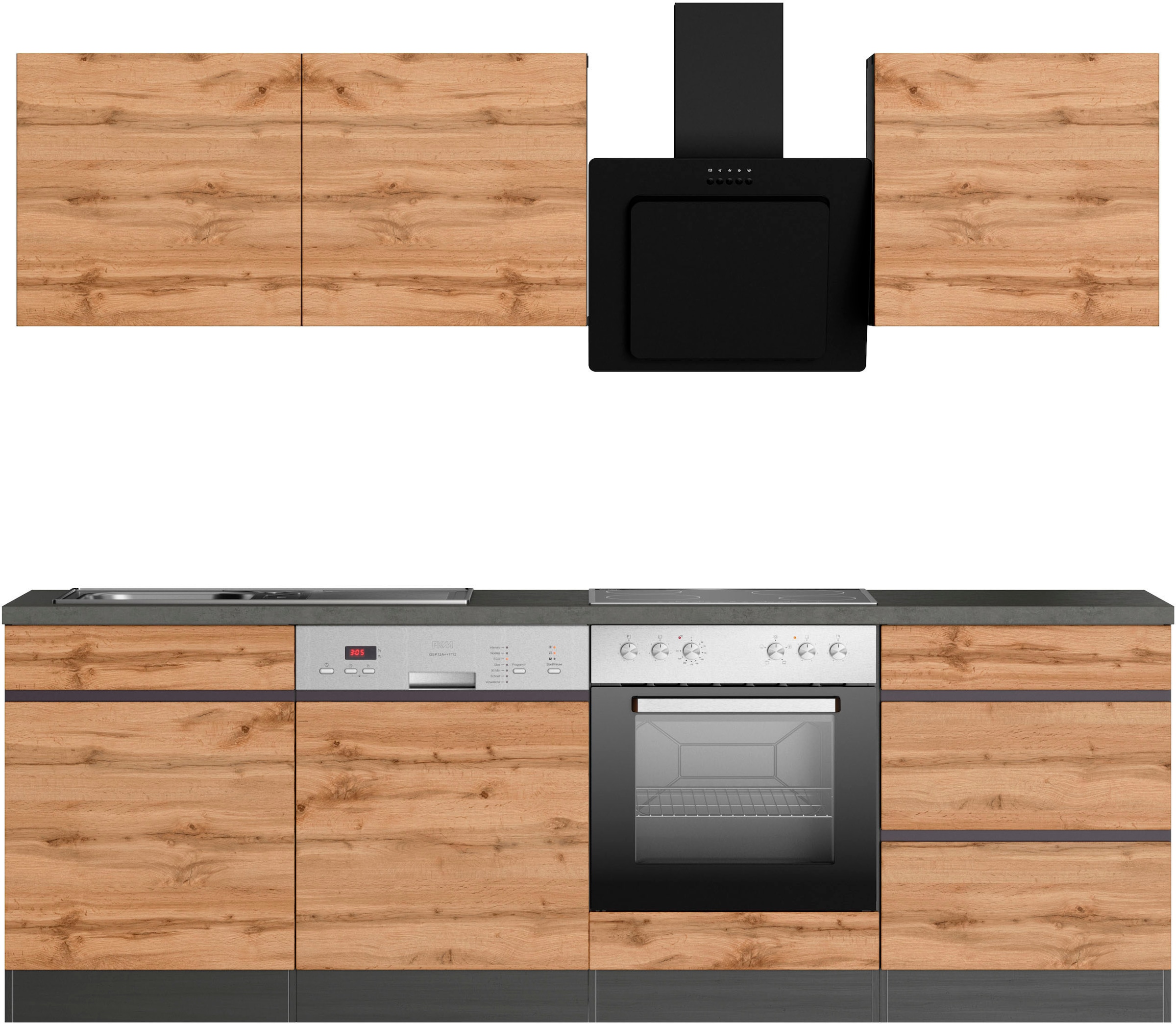 Image of KOCHSTATION Küchenzeile "KS-Riesa" Stellbreite 240 cm, wahlweise mit oder ohne E-Geräte