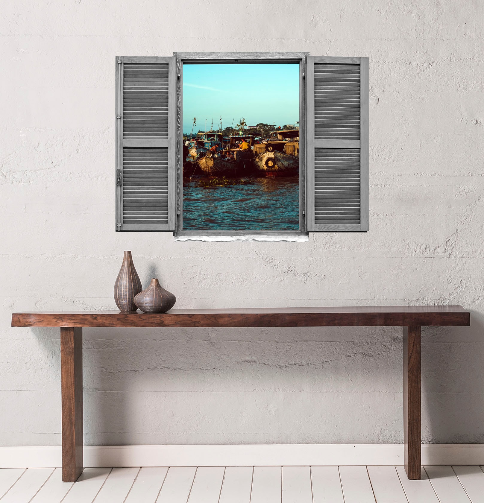 queence Wandtattoo »Hafen«, (1 St.), Wandsticker, Wandbild, selbstklebend, 3D, Fenster