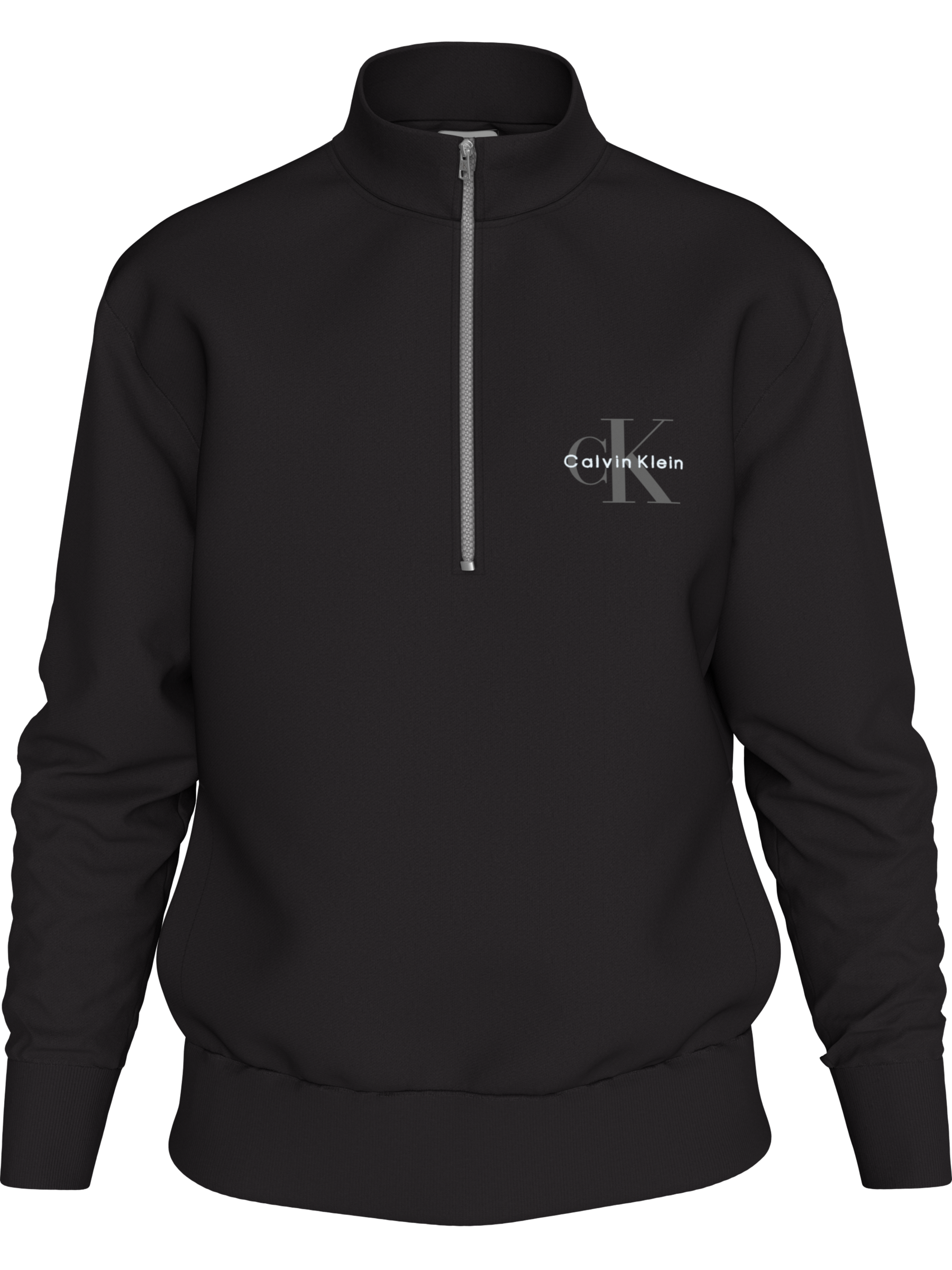 Calvin Klein Jeans Sweatshirt »LS EU 350TERRY MICRO MONOLOGO QT«, Regular fit, Stehkragen und Reissverschluss
