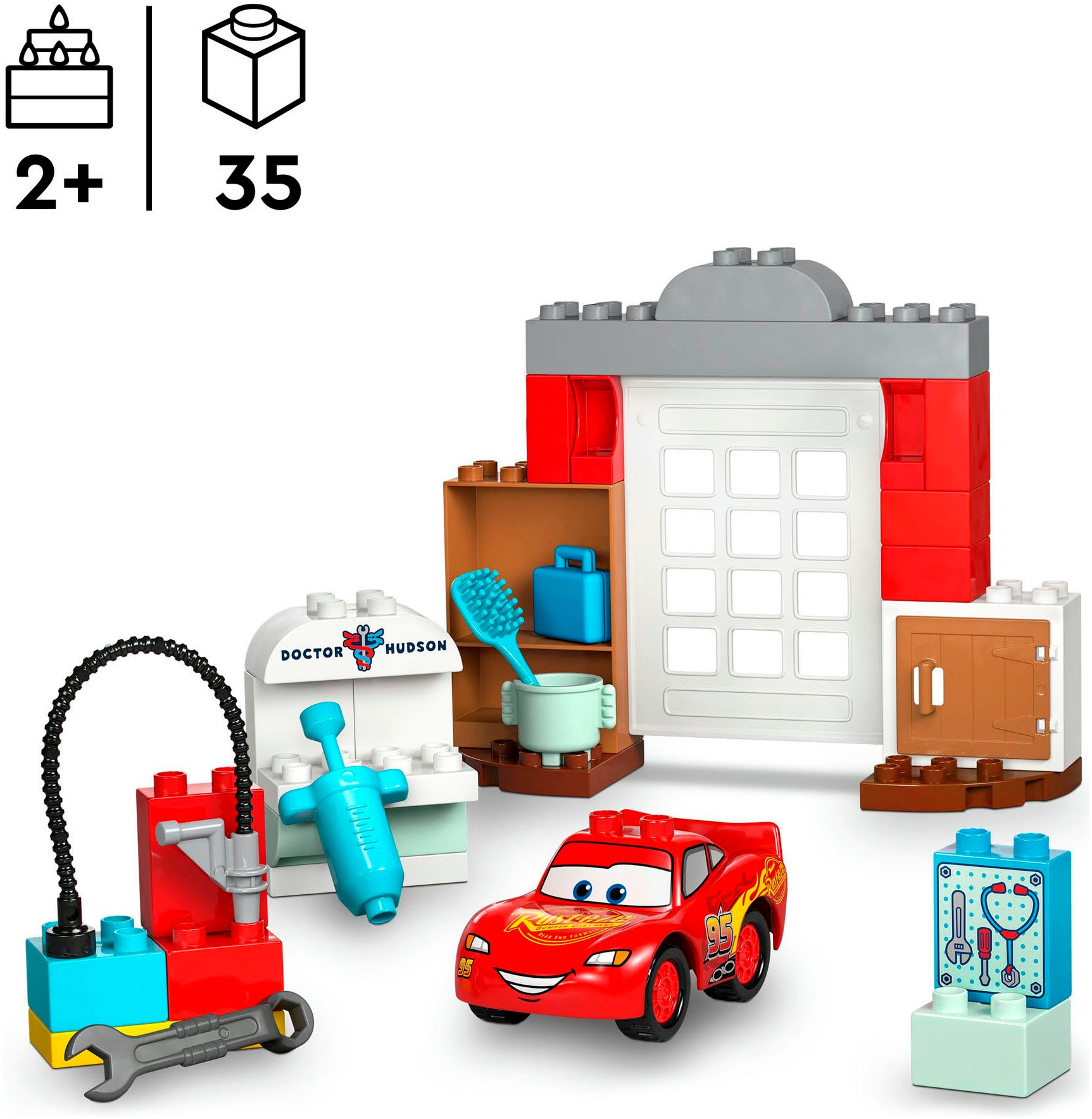 LEGO® Konstruktionsspielsteine »McQueens Besuch in Docs Werkstatt (10456), LEGO DUPLO Disney™« Made in Europe