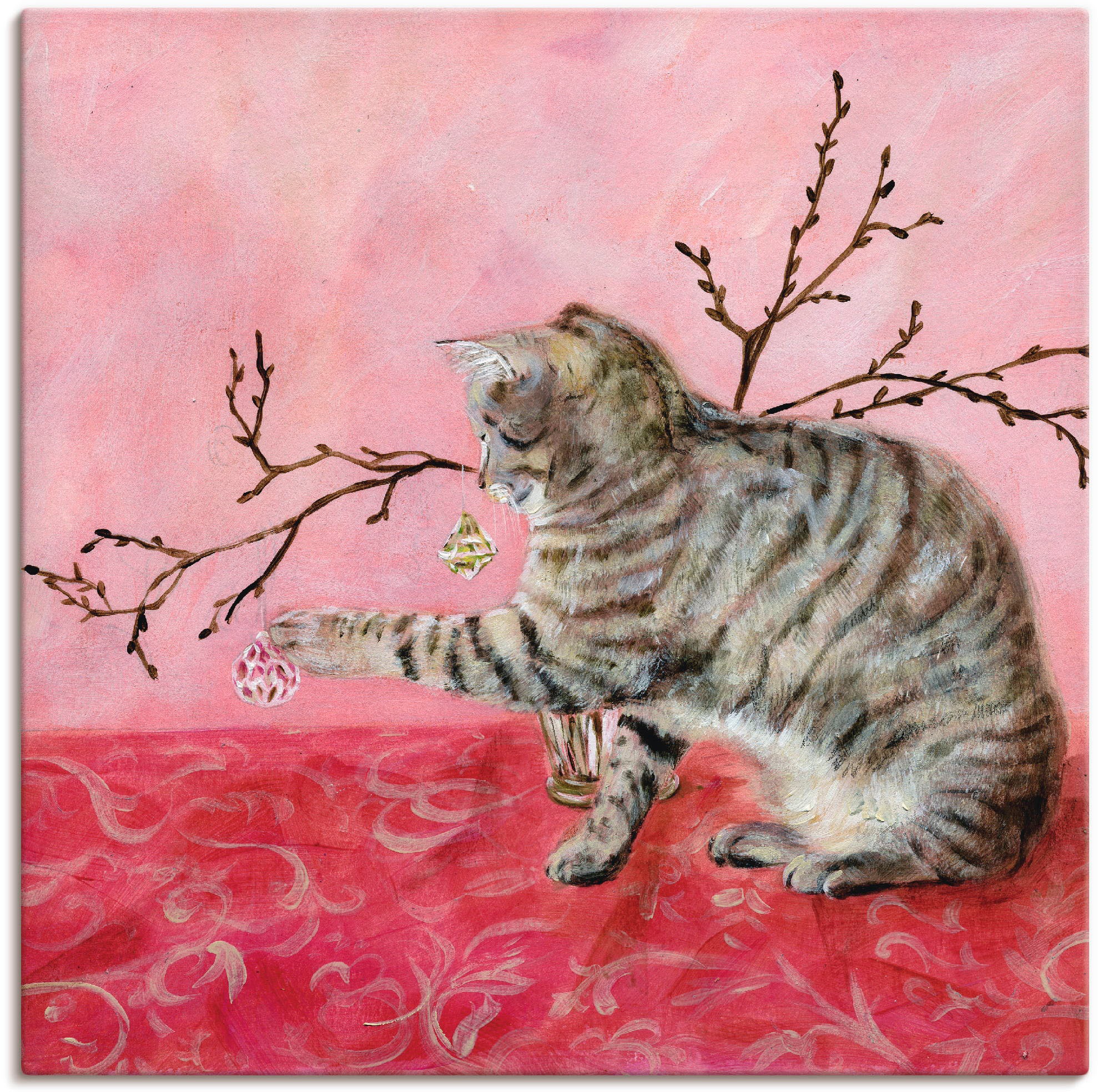 Image of Artland Leinwandbild "Katzenspiel" Haustiere 1 Stk. tlg. auf Holzrahmen gespannt
