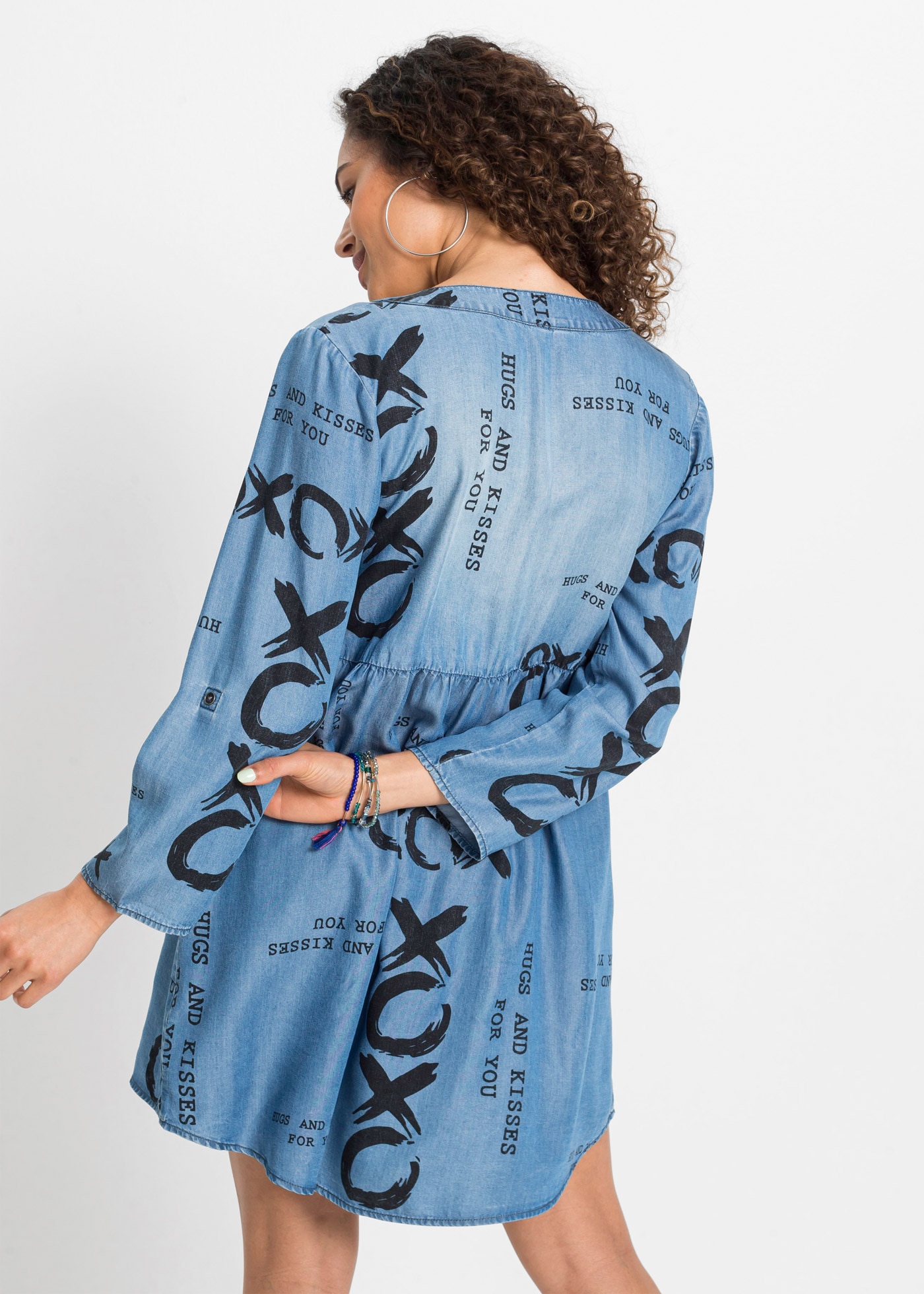 bonprix Midikleid für Frühjahr und Sommer, Jeanskleid, aus Lyocell (TENCEL™)
