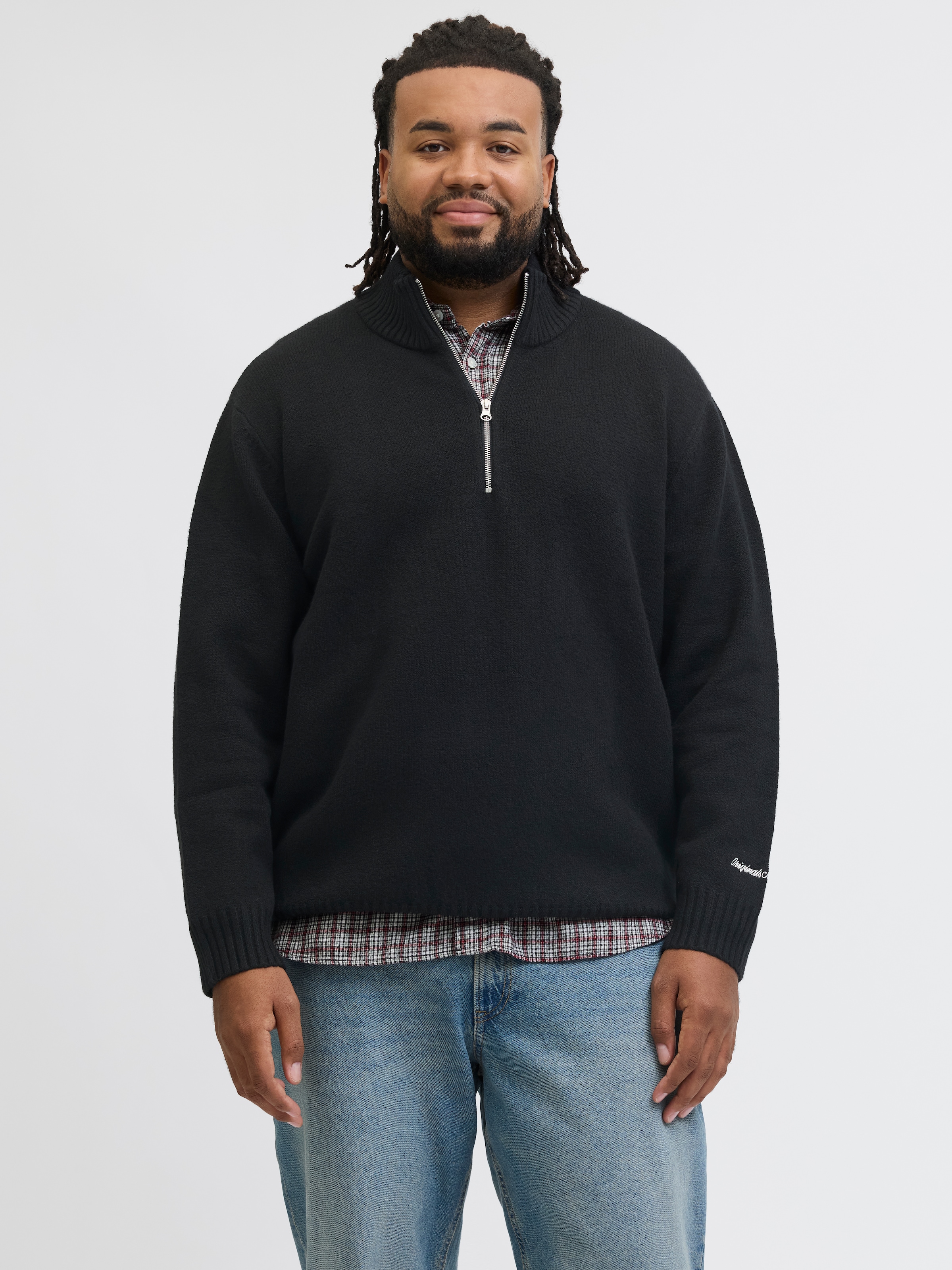 Image of Jack & Jones PlusSize Troyer "JORNORREBRO KNIT HALF ZIP PLS"
