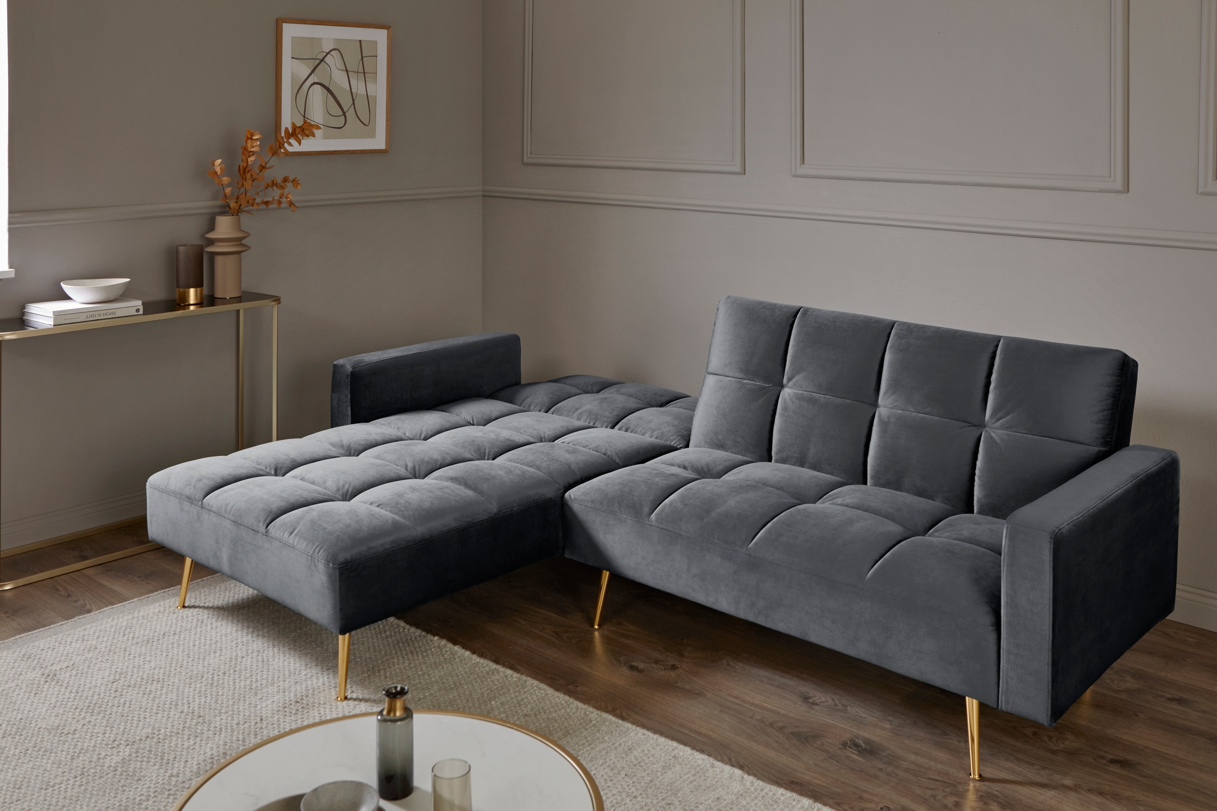 Jahnke Canapé d'angle »CHILLAX POSH CORNER« avec fonction couchage, montage réversible, 244 x 150 cm