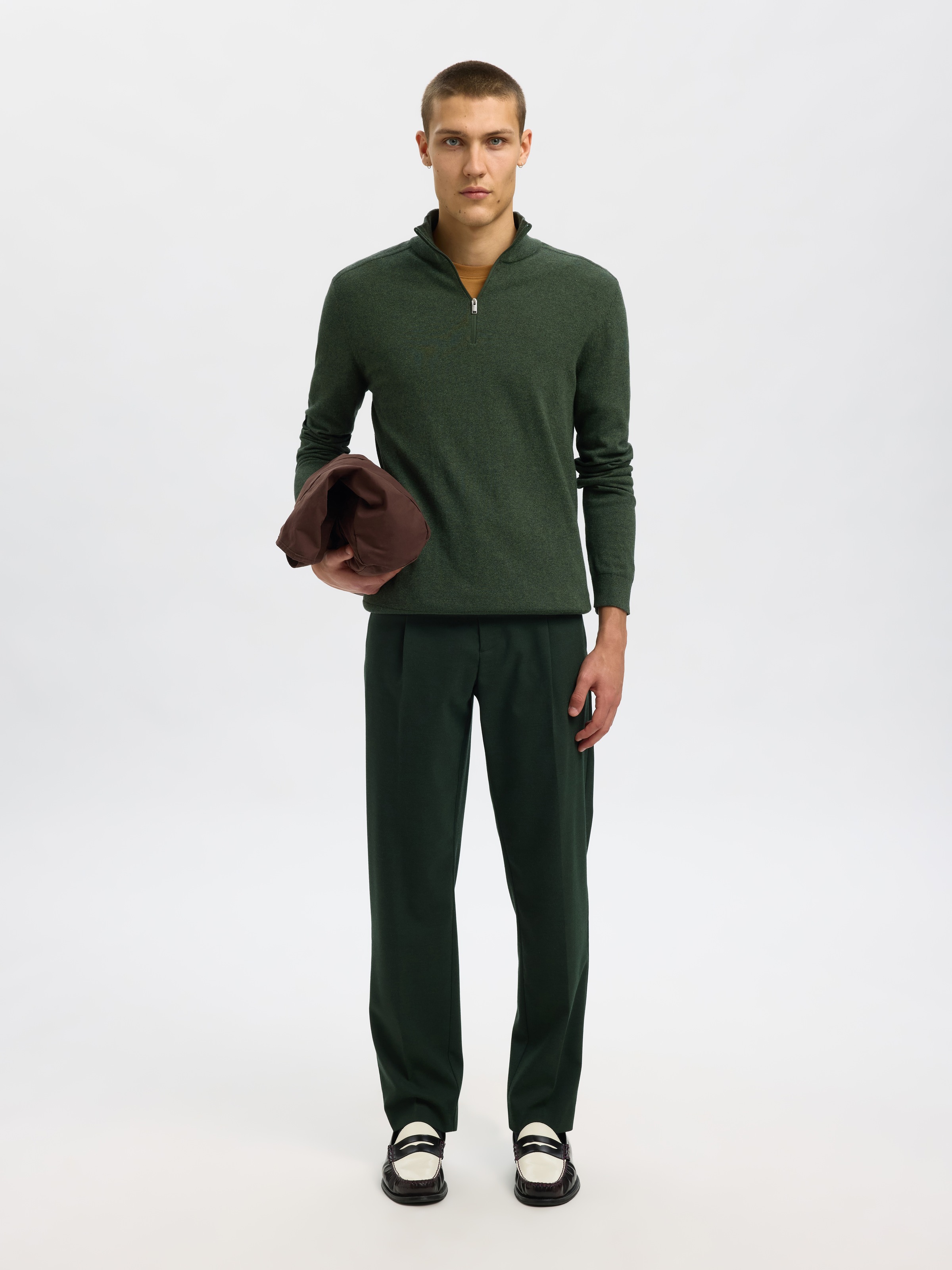 SELECTED Troyer »SLHBERG HALF ZIP CARDIGAN NOOS« Baumwolle, regular fit