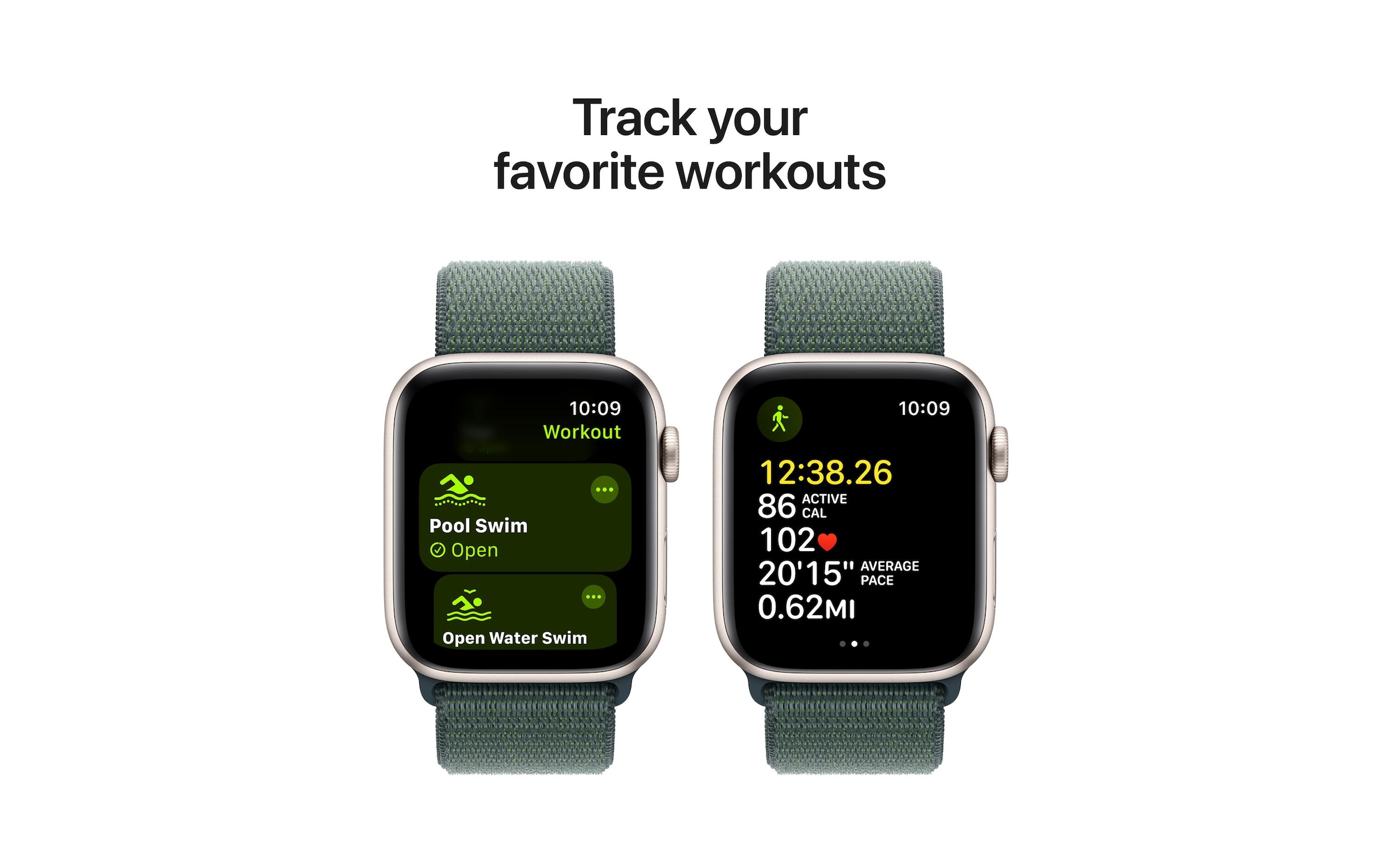 Apple Watch SE (2024), 44 mm, GPS, Sport Loop, Polarstern