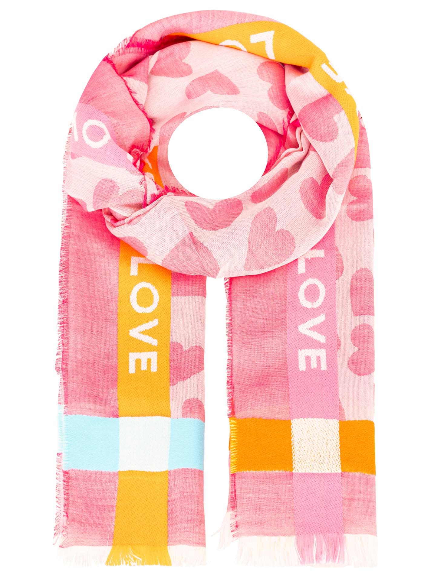 Zwillingsherz ""Love & More"" stylischer Schal mit Schriftzug