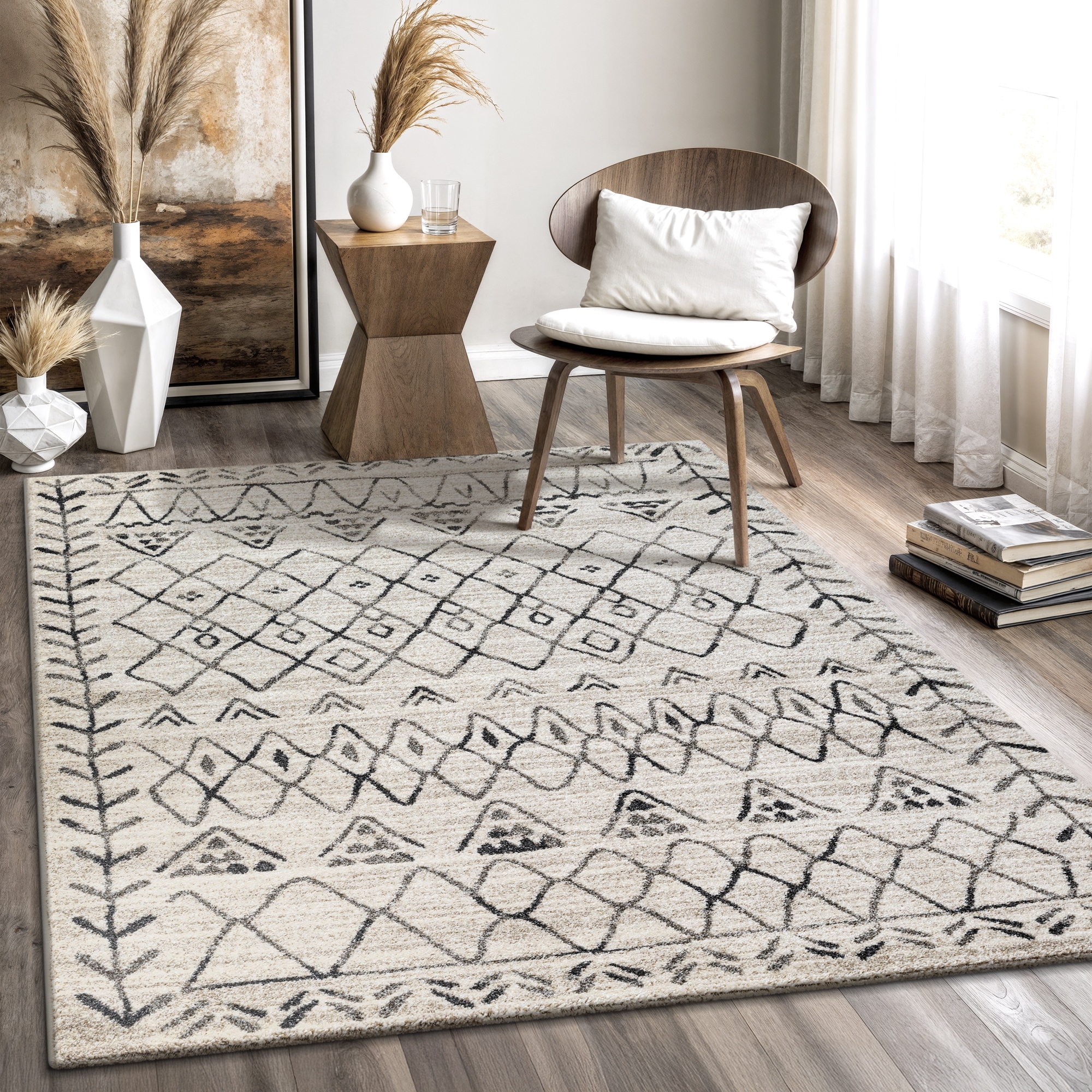 Sanat Teppich »Boho 8200  , auch als Läufer und in Rund« rechteckig 10 mm Höhe Kurzflor, robust, Boho, Scandic, für Fussbodenheizung geeignet