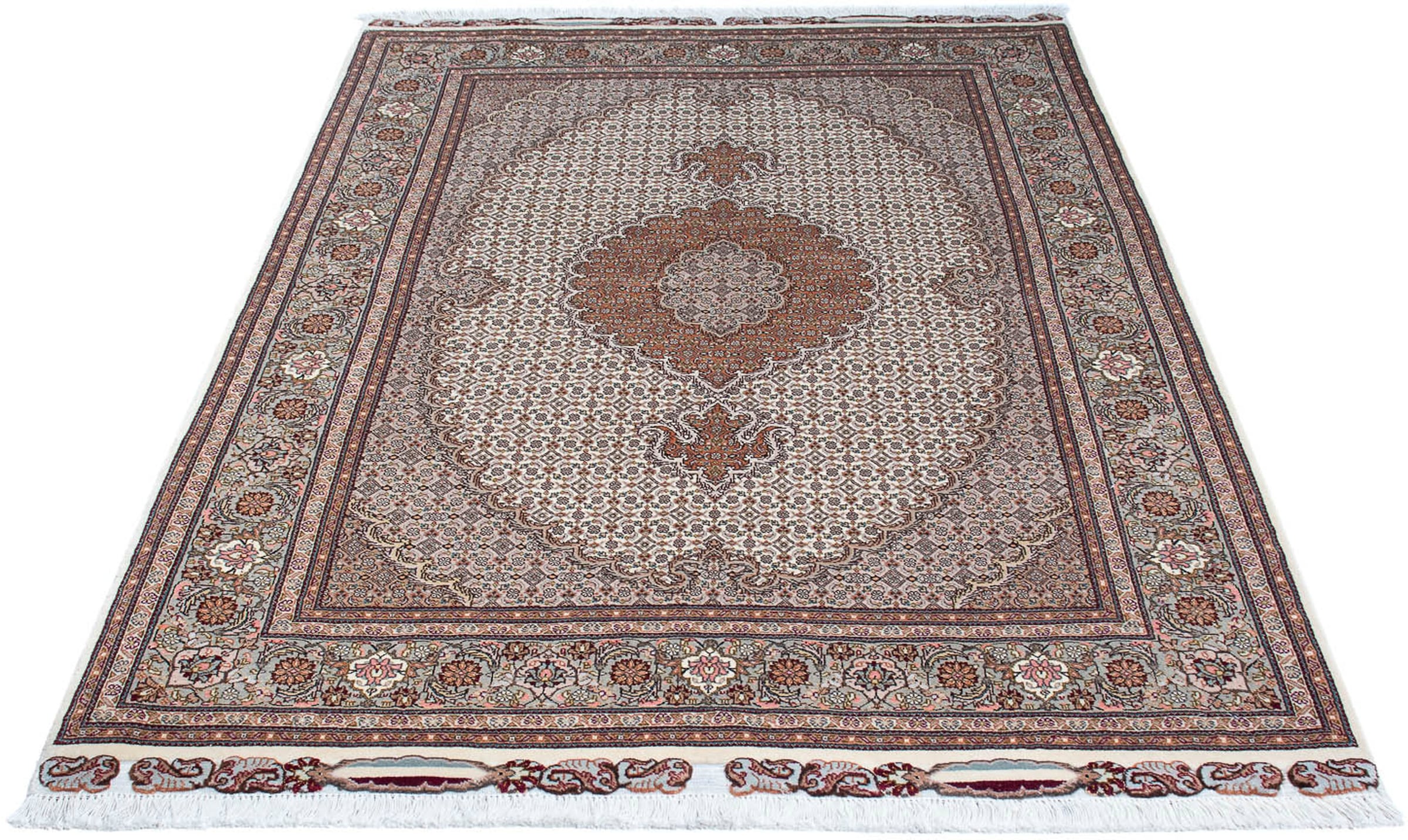 Image of morgenland Orientteppich »Perser - Täbriz - 184 x 123 cm - beige«, rechteckig, 10 mm Höhe, Wohnzimmer, Handgeknüpft, Einzelstück mit Zertifikat bei Ackermann Versand Schweiz