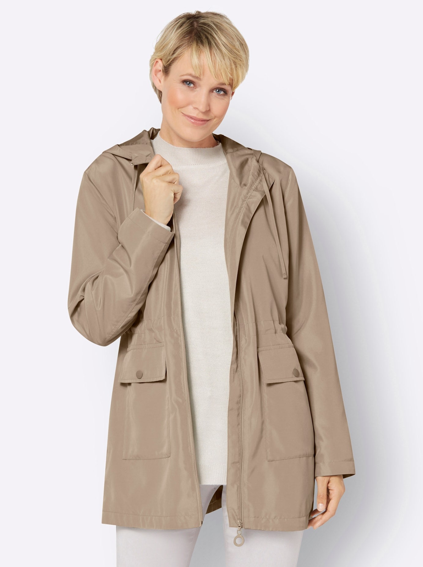 Classic Basics Langjacke, mit Kapuze