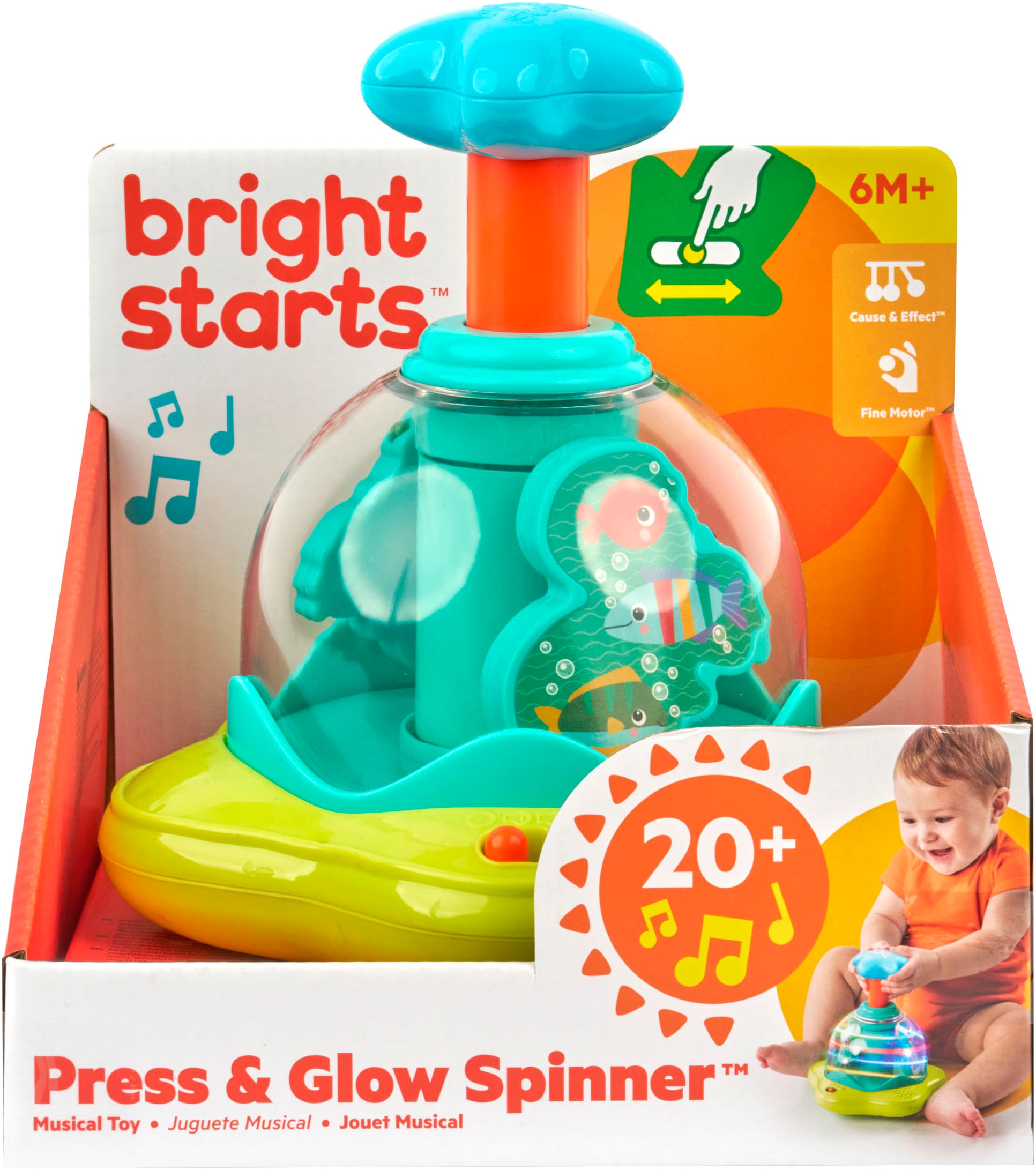 Bright Starts Gyroscope »Press & Glow Spinner™« mit Licht und Sound
