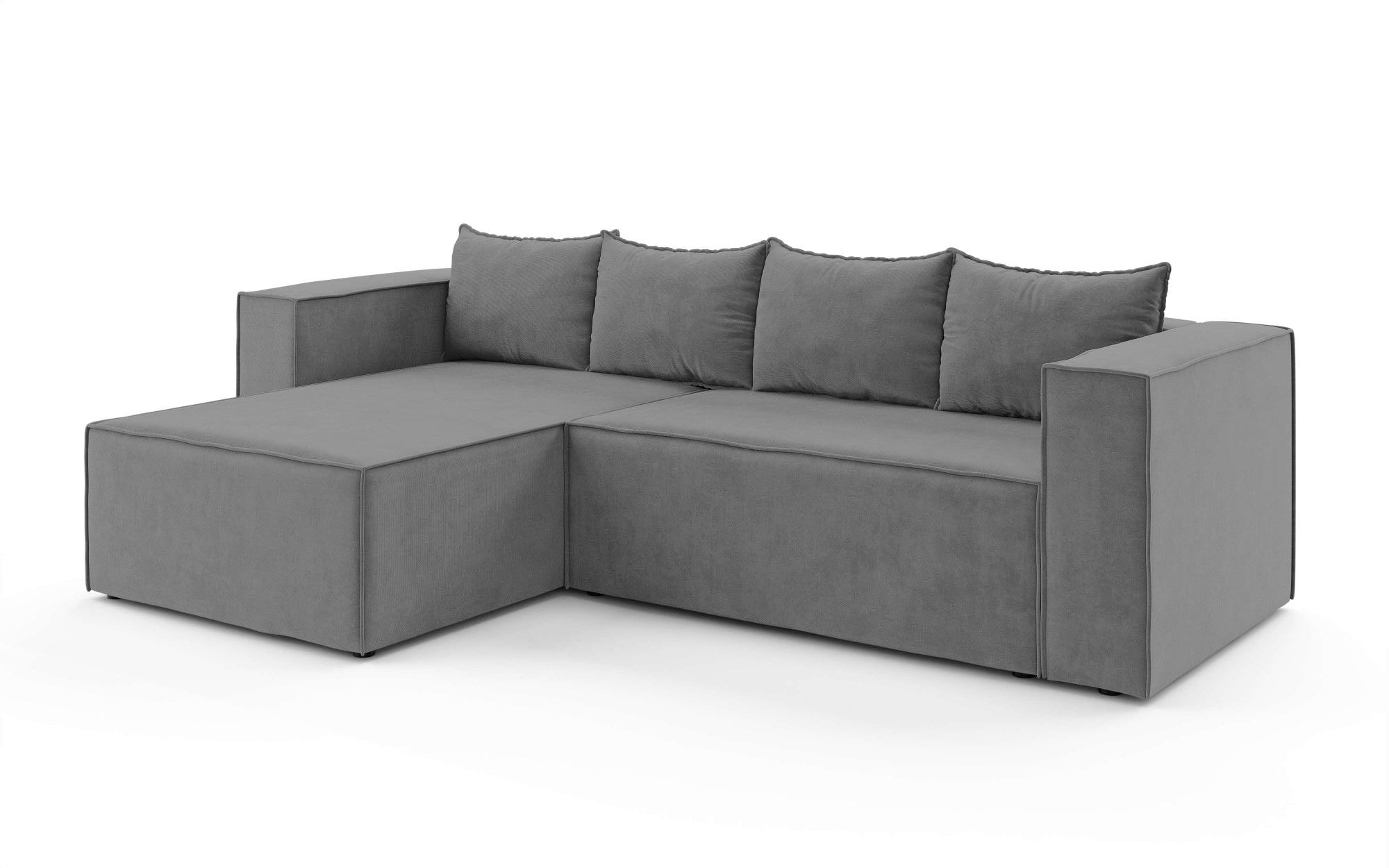 INOSIGN Ecksofa »LINCOLNVILLE mit Bettfunktion und Bettkasten, Masse B/H/T 244/76/150 cm«, L-Form mit Wellenunterfederung, Recamiere beidseitig montierbar
