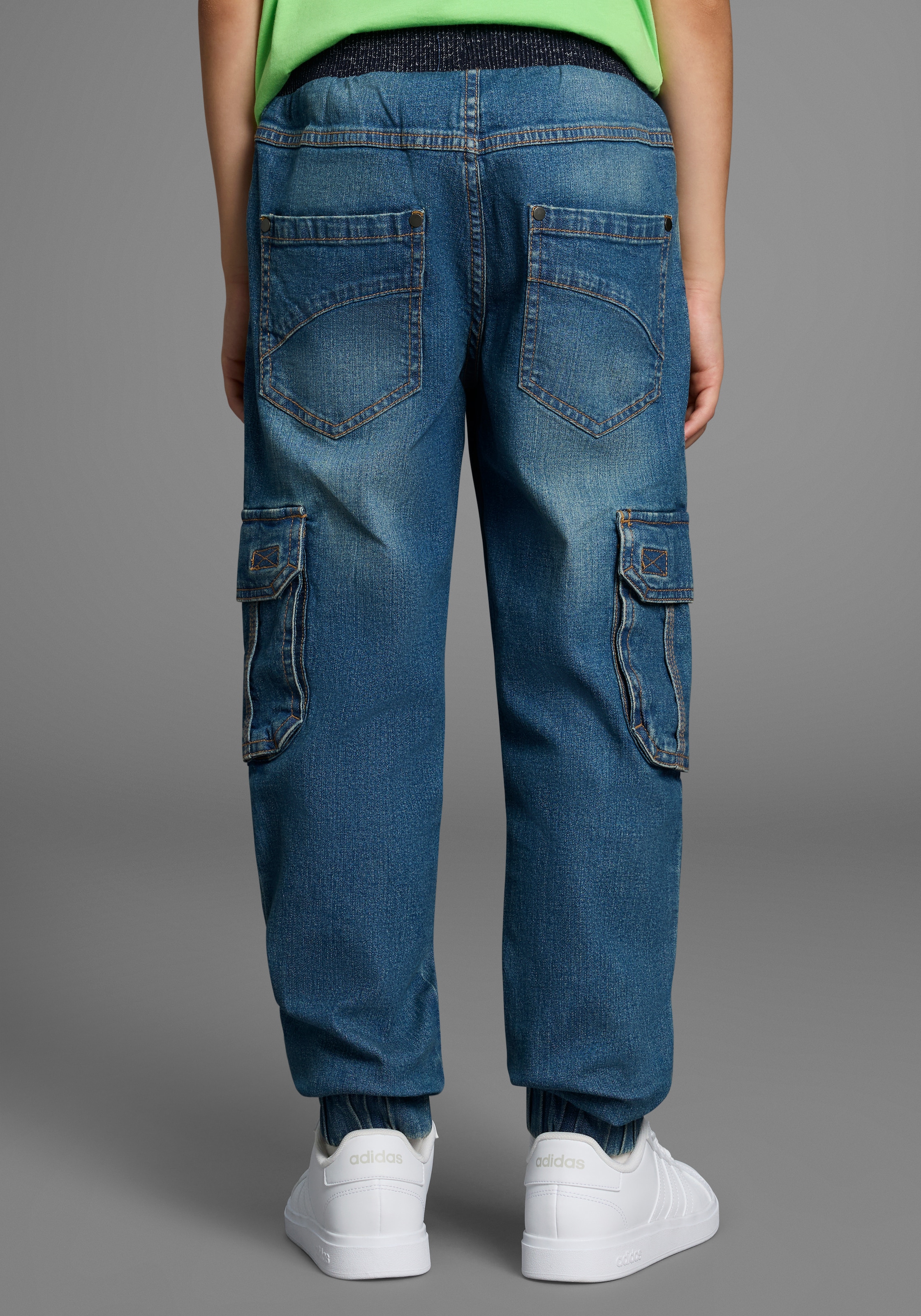 Arizona Cargojeans », Stretch-Jeans für Jungen«, gerades Bein, mit Bindeband und Gummizug, normale Taille
