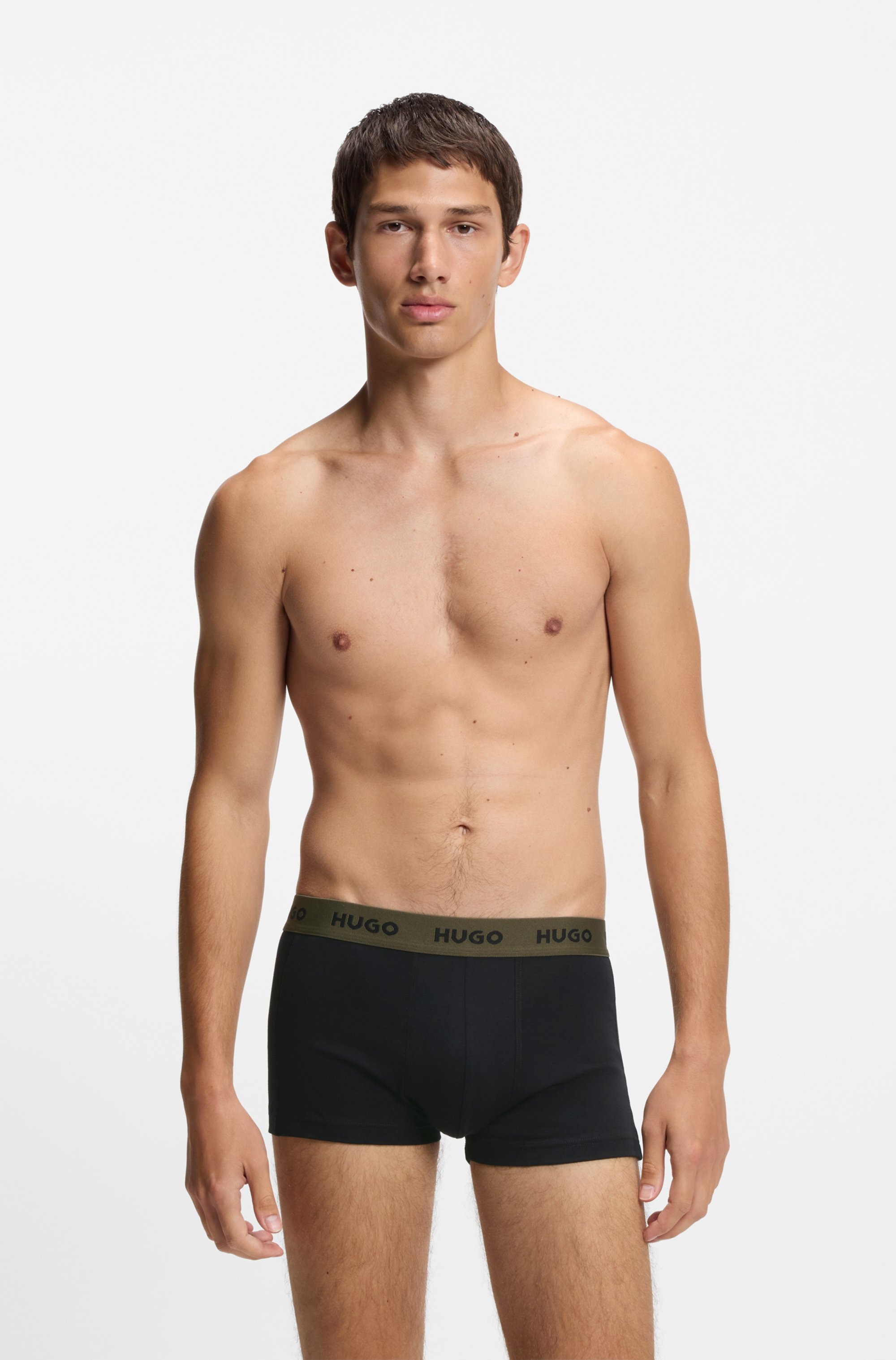 HUGO Underwear Trunk »TRUNK TRIPLET DESIGN« Packung, 3 Stk. mit Logobund
