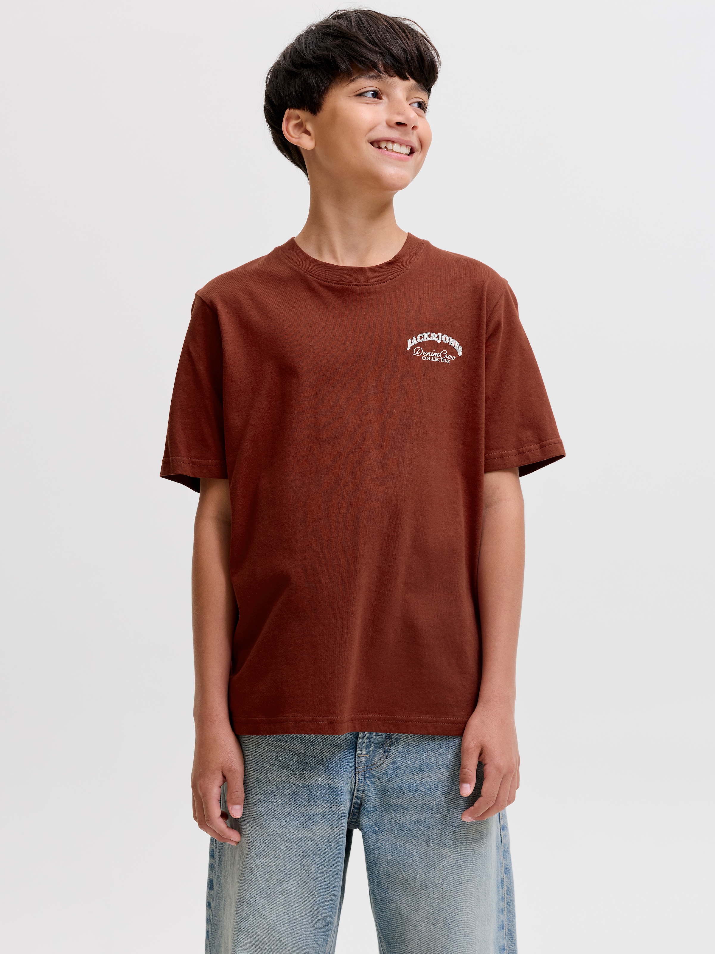 Image of Jack & Jones Junior Rundhalsshirt "JJEBRANDES BACKP RELAXED TEE SS SN JNR" Baumwolle, relaxed fit