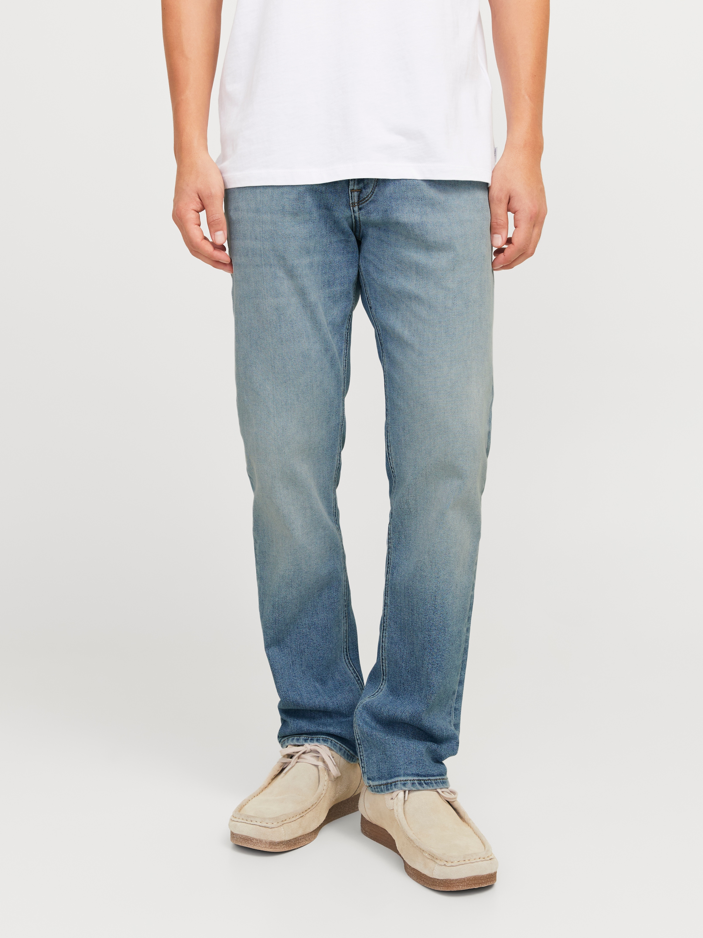 Image of Jack & Jones Regular-fit-Jeans "JJICLARK mit Used-Look und Stretch für den Alltag" mit Abriebeffekten