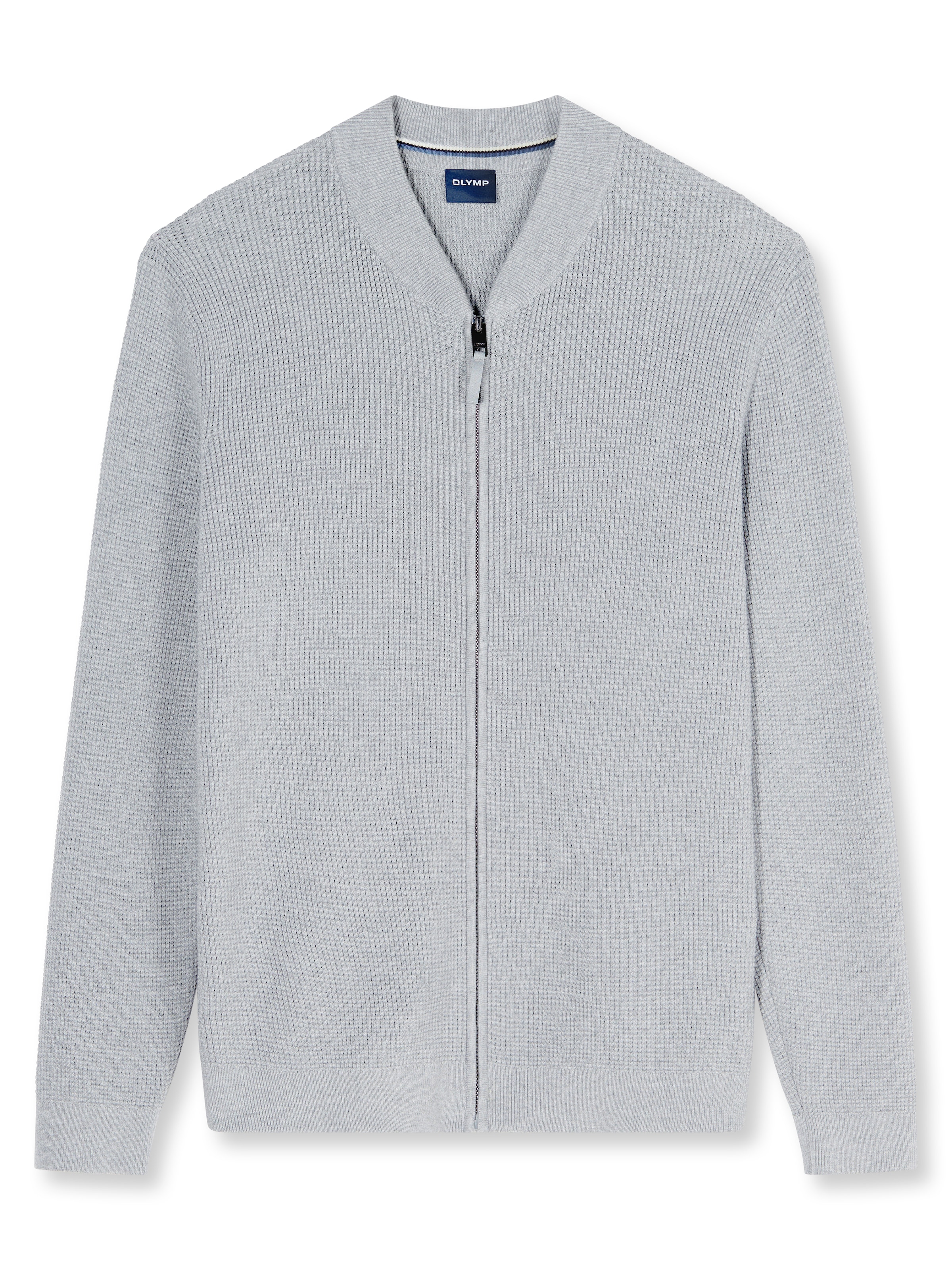 OLYMP Cardigan »Casual« Mélange de coton, col côtelé, coupe régulière