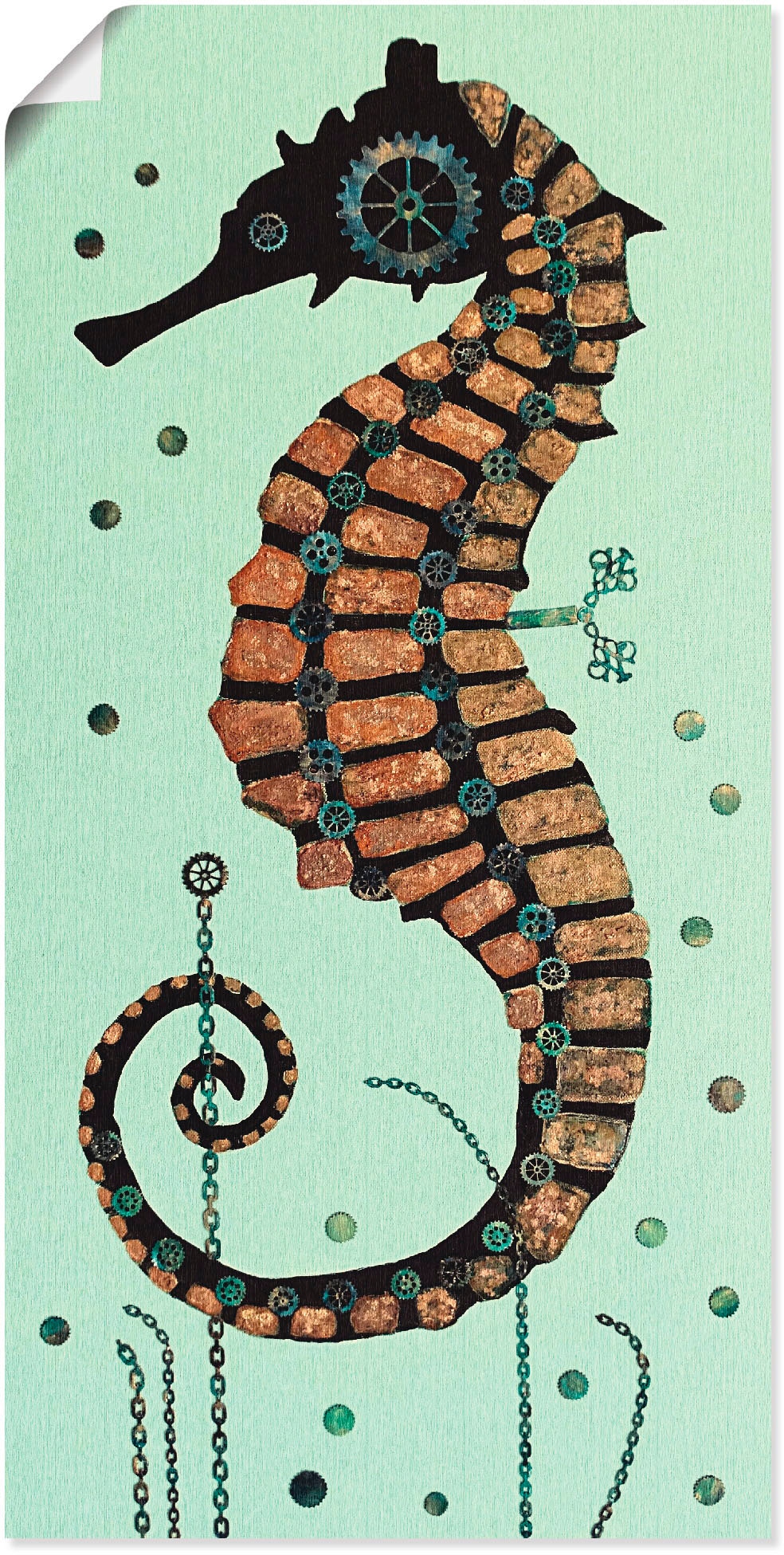 Image of Artland Poster "Seepferdchen Textur" Wassertiere 1 Stk. tlg. ohne Rahmen