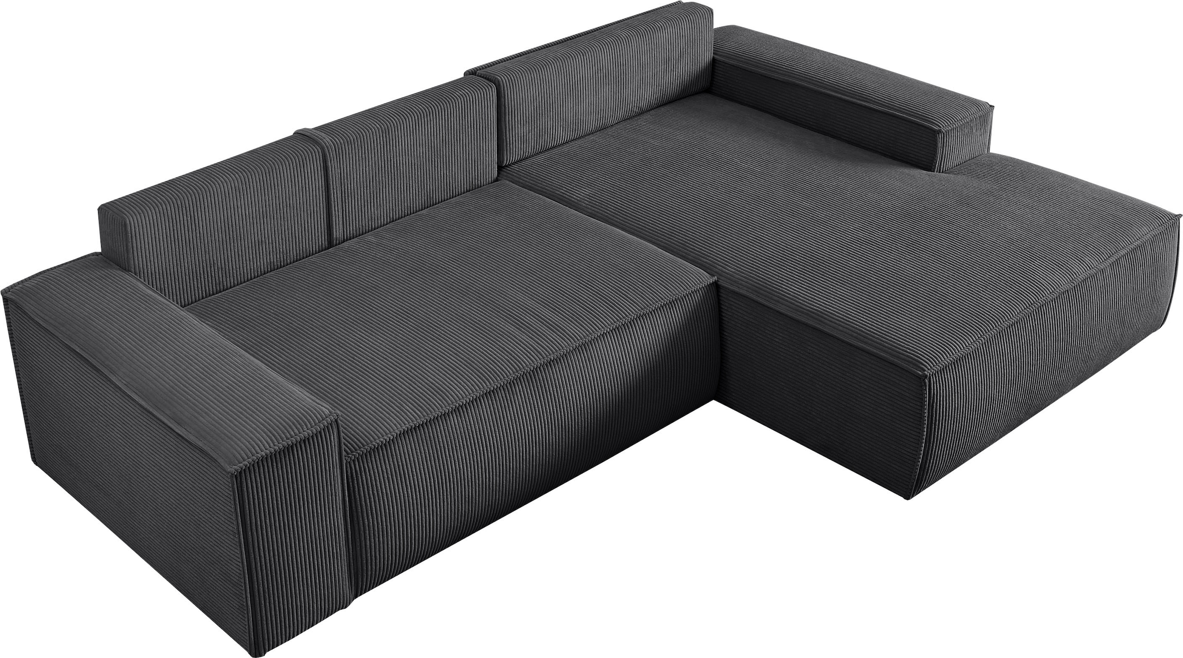 Home affaire Ecksofa »SHERWOOD L-Form, 267 cm - OTTO. Verlässliche Qualität.« Schlaffunktion mit Bettkasten (210x136 cm), Cord, Vintage, Samtvelours