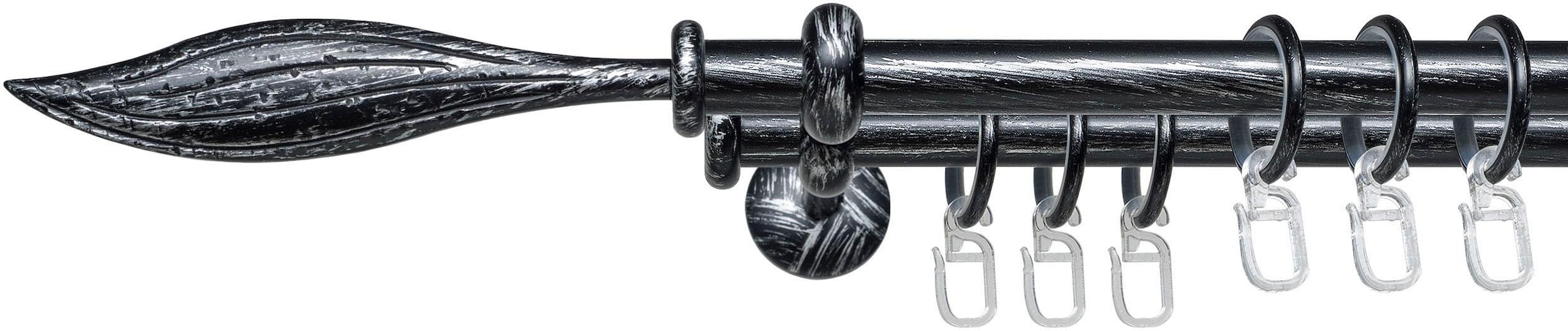 Image of Liedeco Gardinenstange "Esp Blatt" Ø 16 mm 2 läufig-läufig Fixmass