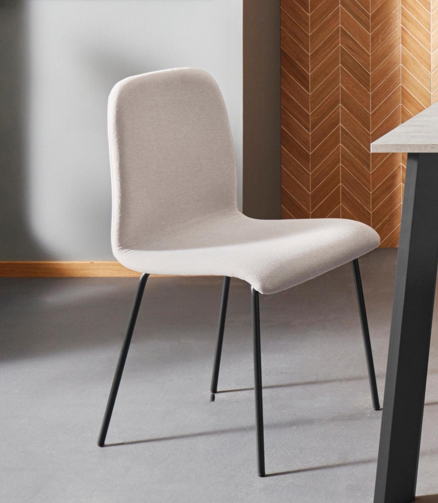 Image of Places of Style Stuhl »Ciao«, (Set), 2 St., Chenille, in zwei verschiedenen Bezugsqualitäten, mit schwarzen Metallbeinen, Sitzhöhe 46 cm bei Ackermann Versand Schweiz