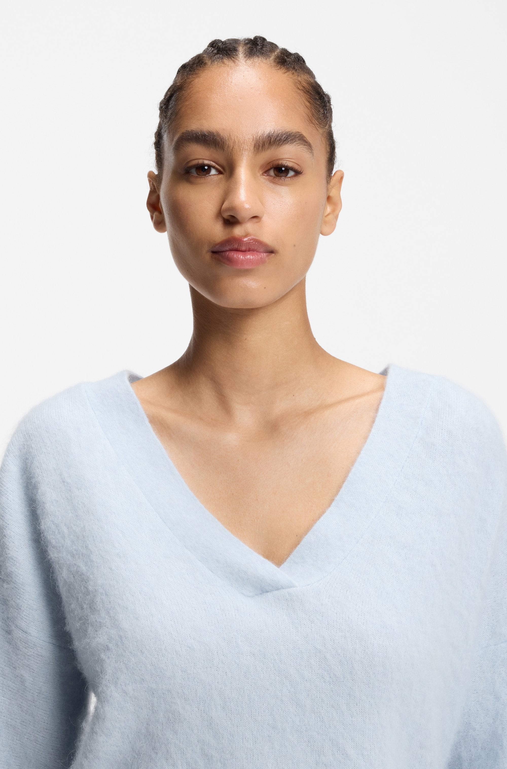 BOSS ORANGE Pull en tricot »Fiti Premium Damenmode« mit V-Ausschnitt