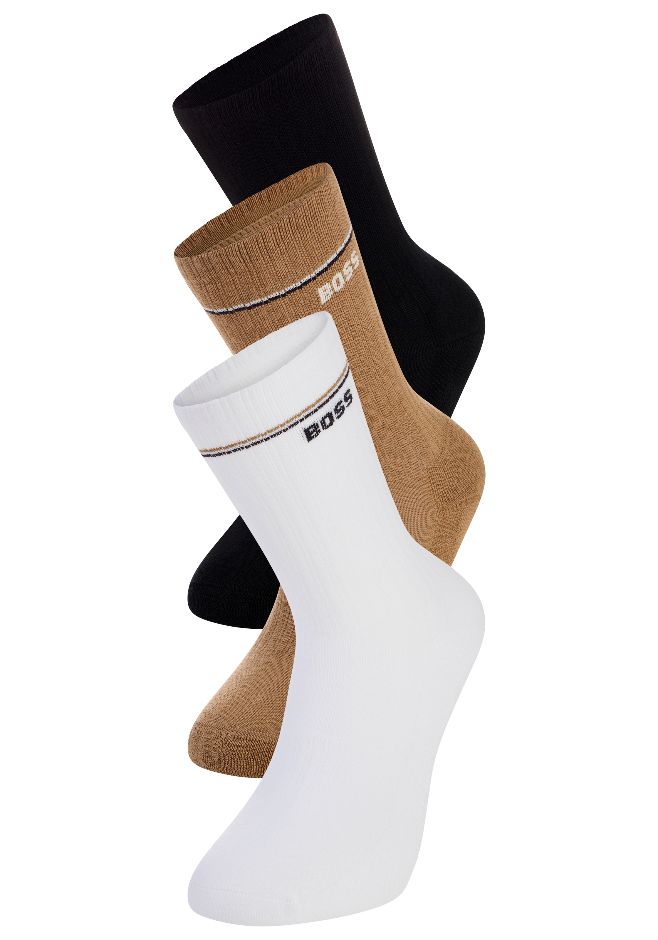 Image of BOSS Basicsocken "3P QS Iconic CC SP W" 3 Paar tlg. kontrastfarbene Details
