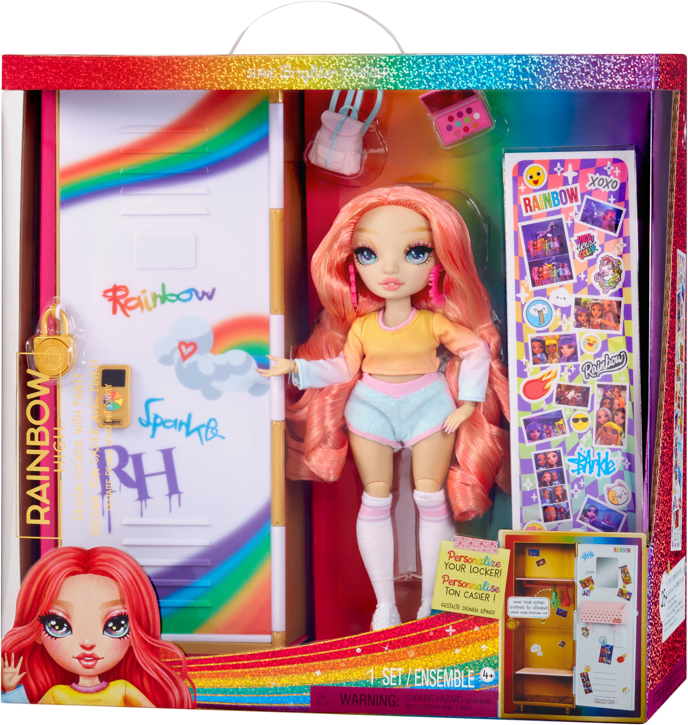 RAINBOW HIGH Armoire à vêtements de poupée »Rainbow High Locker and Doll Playset« inklusive Puppe Pinkly Page