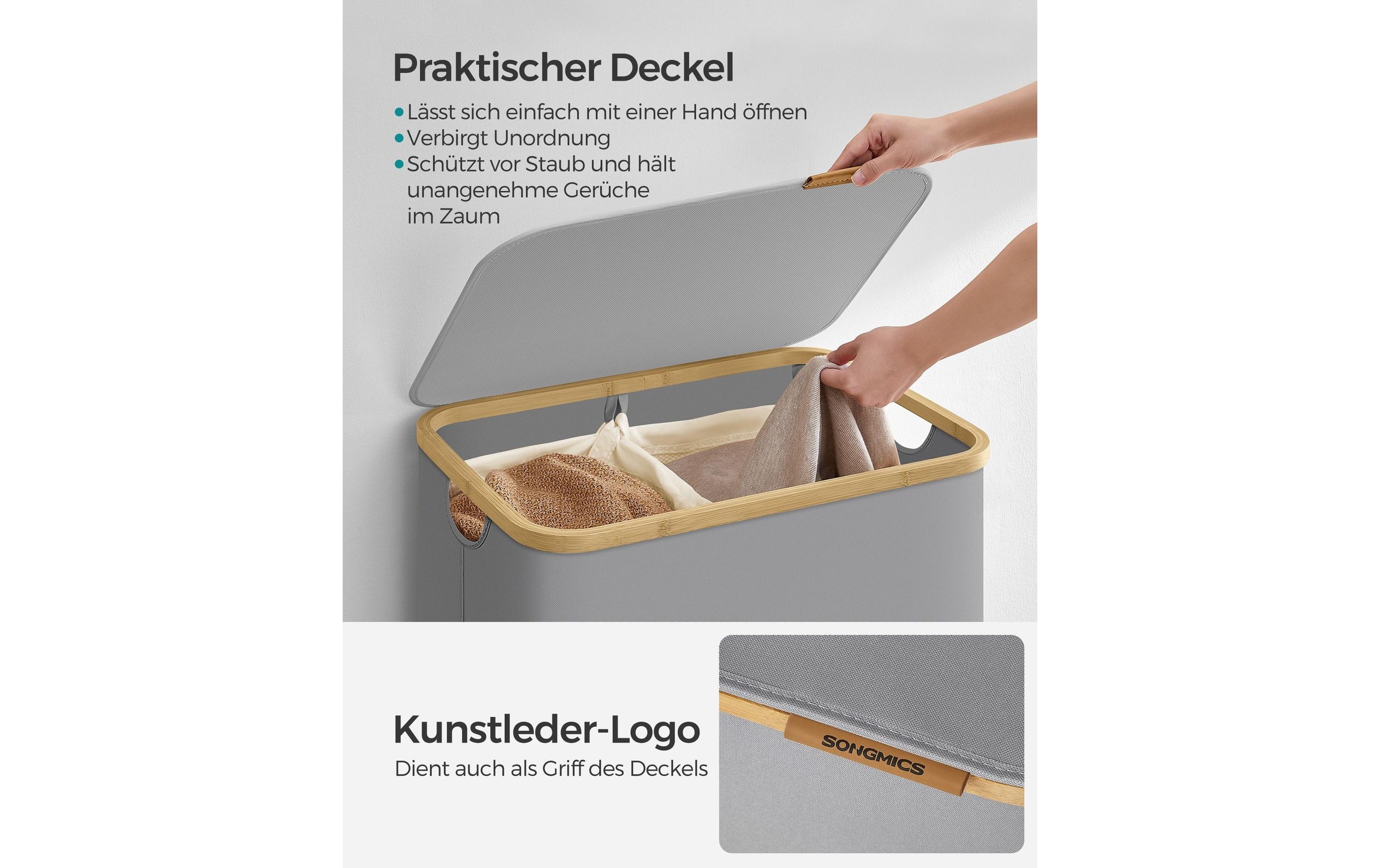 SONGMICS Panier à linge »zusammenklappbar mit 2 Fächern 130 l«