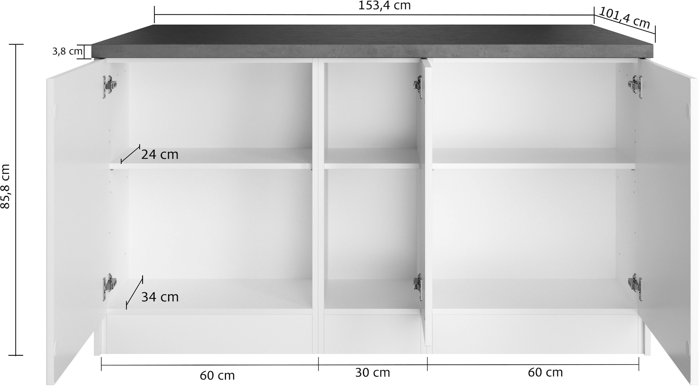 KOCHSTATION Kücheninsel »KS-Lani, Breite 153 cm, mit Flaschenregal« MDF-Fronten, Arbeitsplatte 38mm stark