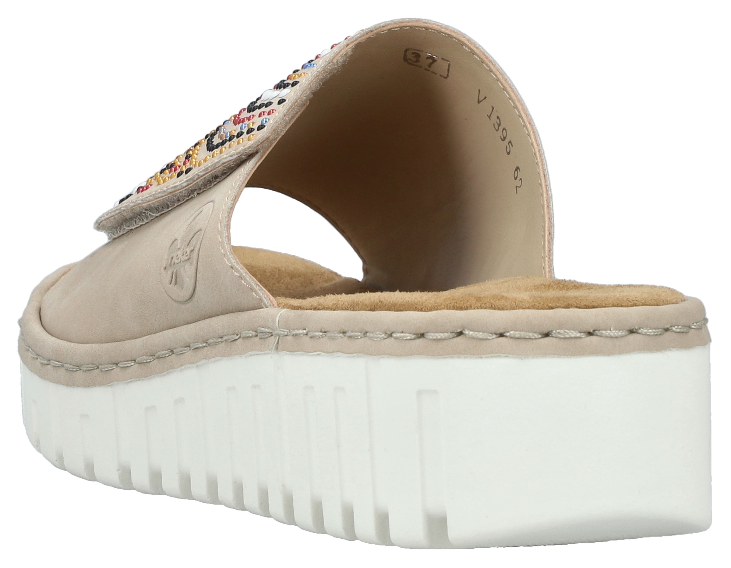 Rieker Pantolette  Sommerschuh, Strandschuh, Hausschuh mit regulierbarem Klettverschluss