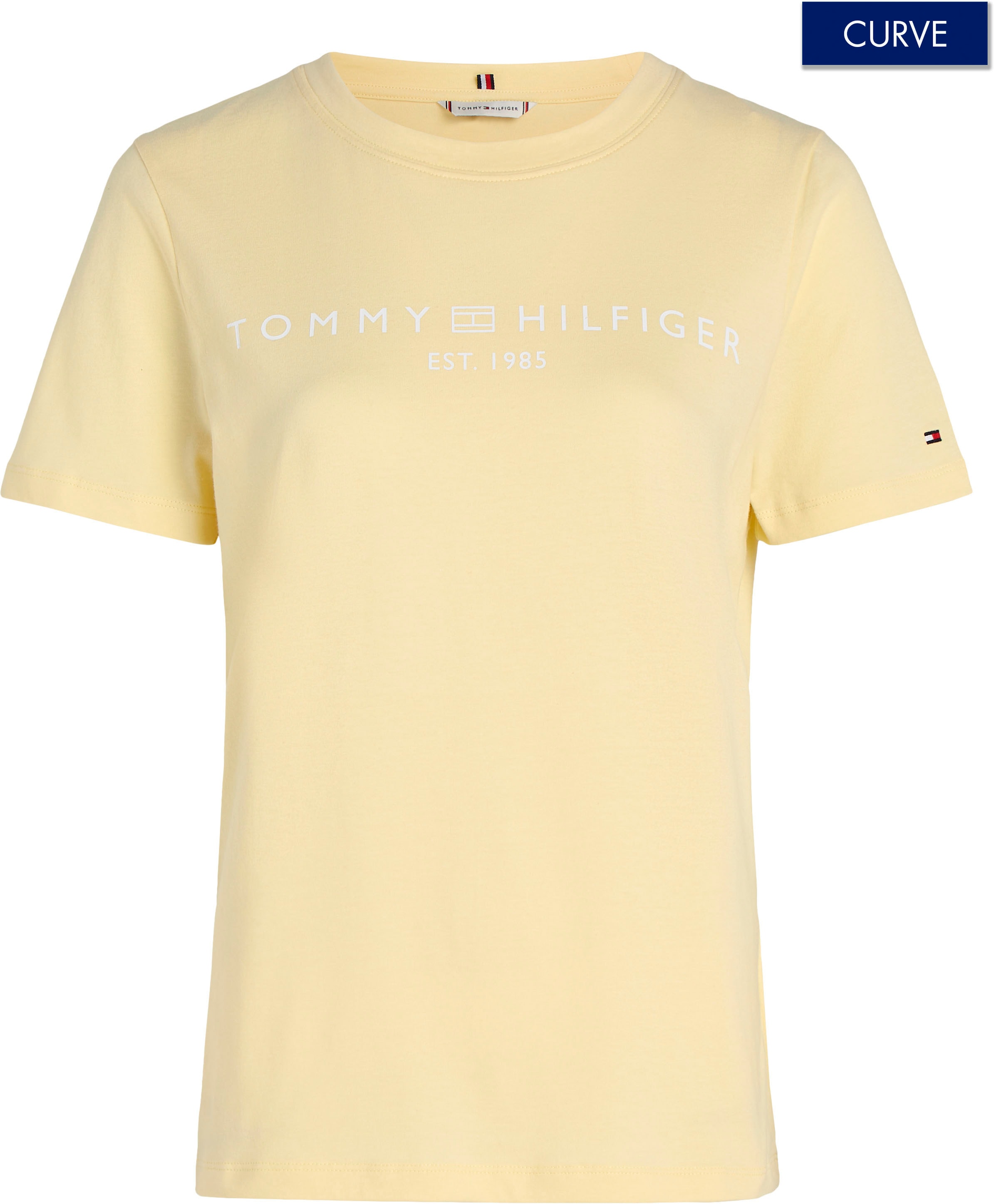 Tommy Hilfiger Curve Rundhalsshirt »CRV REG CORP LOGO C-NK SS«, mit Logostickerei am Ärmel