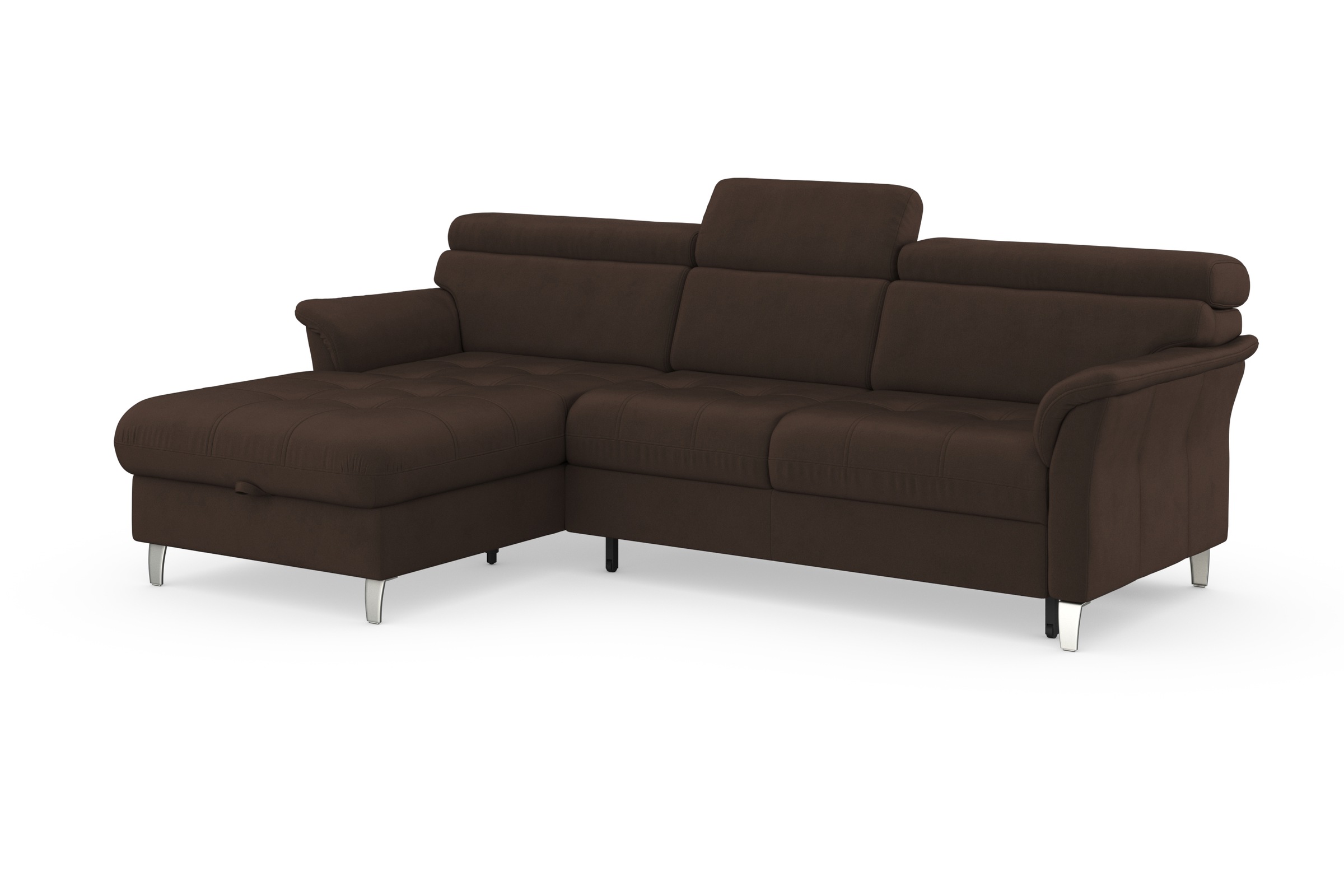 sit&more Ecksofa »Marano L-Form«, inklusive Kopfteilverstellung, wahlweise mit Bettfunktion, Bettkasten