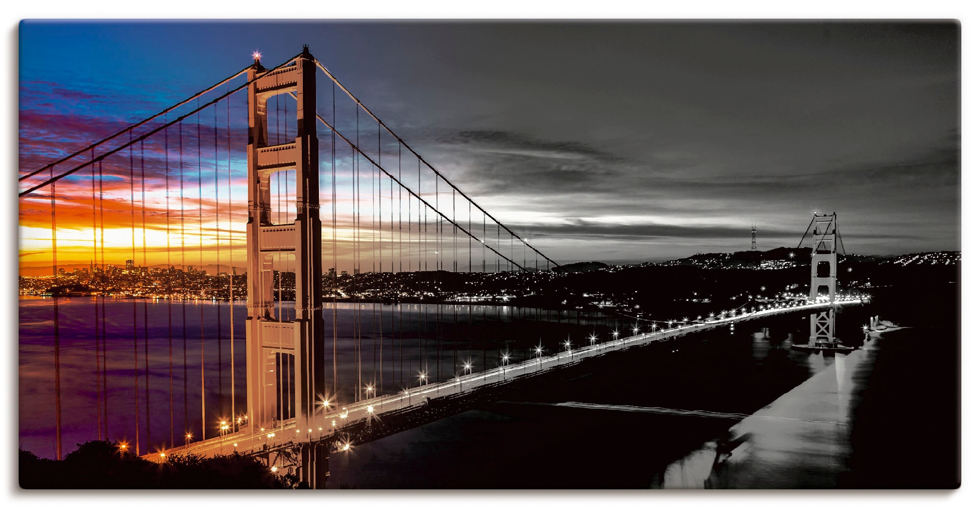 Image of Artland Leinwandbild "The Golden Gate Bridge" Brücken 1 Stk. tlg. auf Holzrahmen gespannt