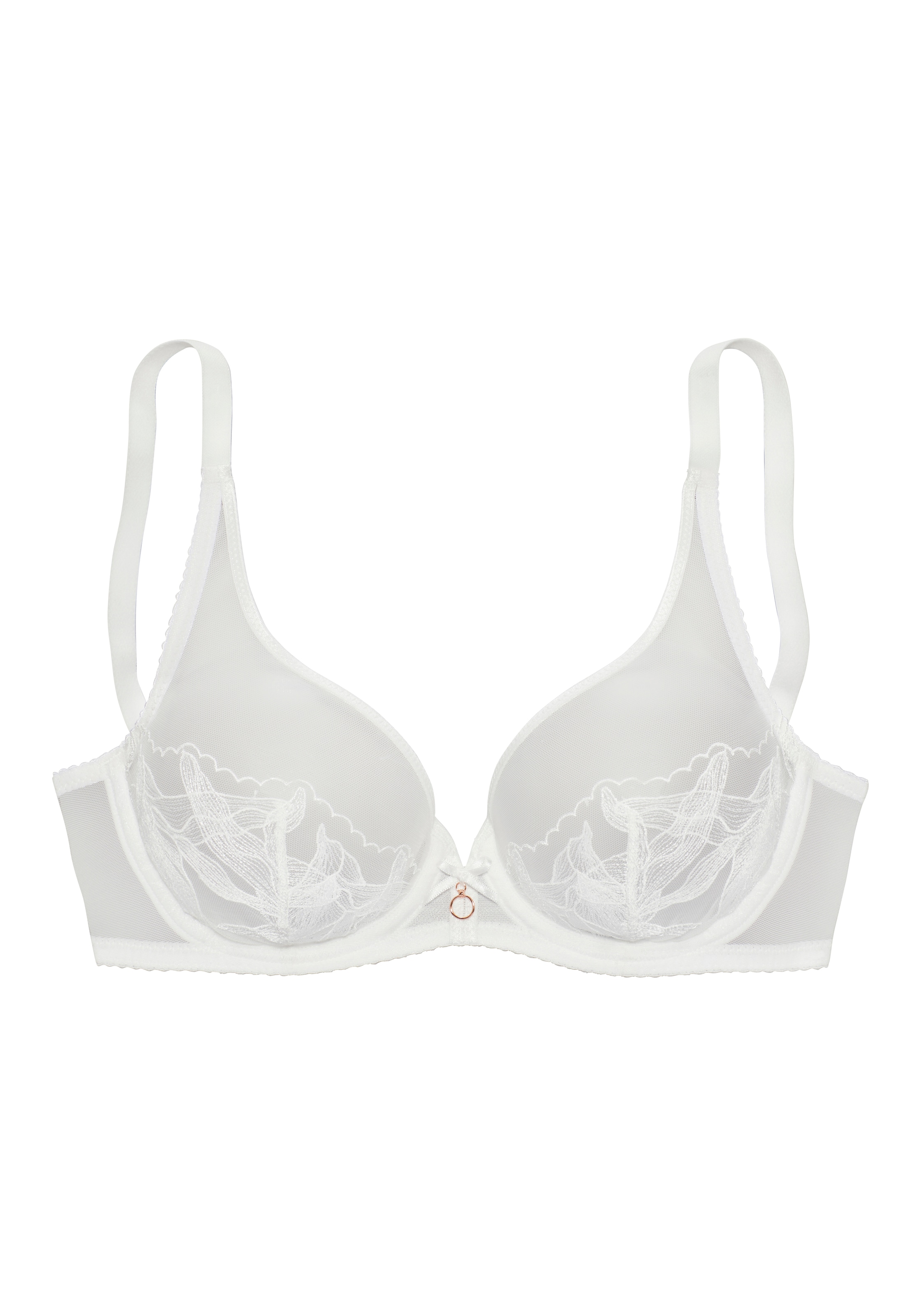 LASCANA Bügel-BH, mit hauchzarter Stickerei, transparente Unterwäsche