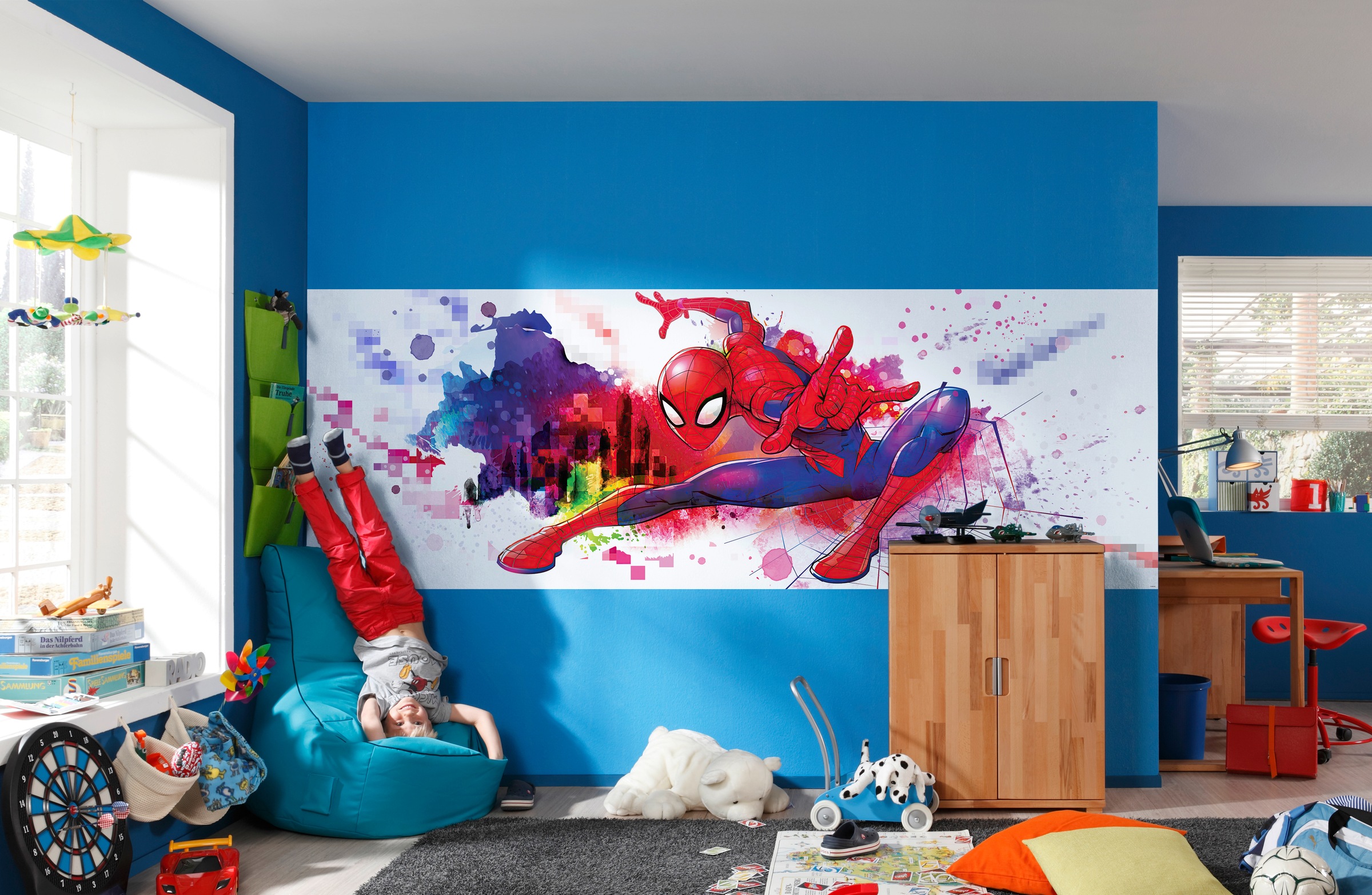 Komar Fototapete "Spider-Man Graffiti Art - Größe 368 x 127 cm" bedruckt glatt Kinderzimmer
