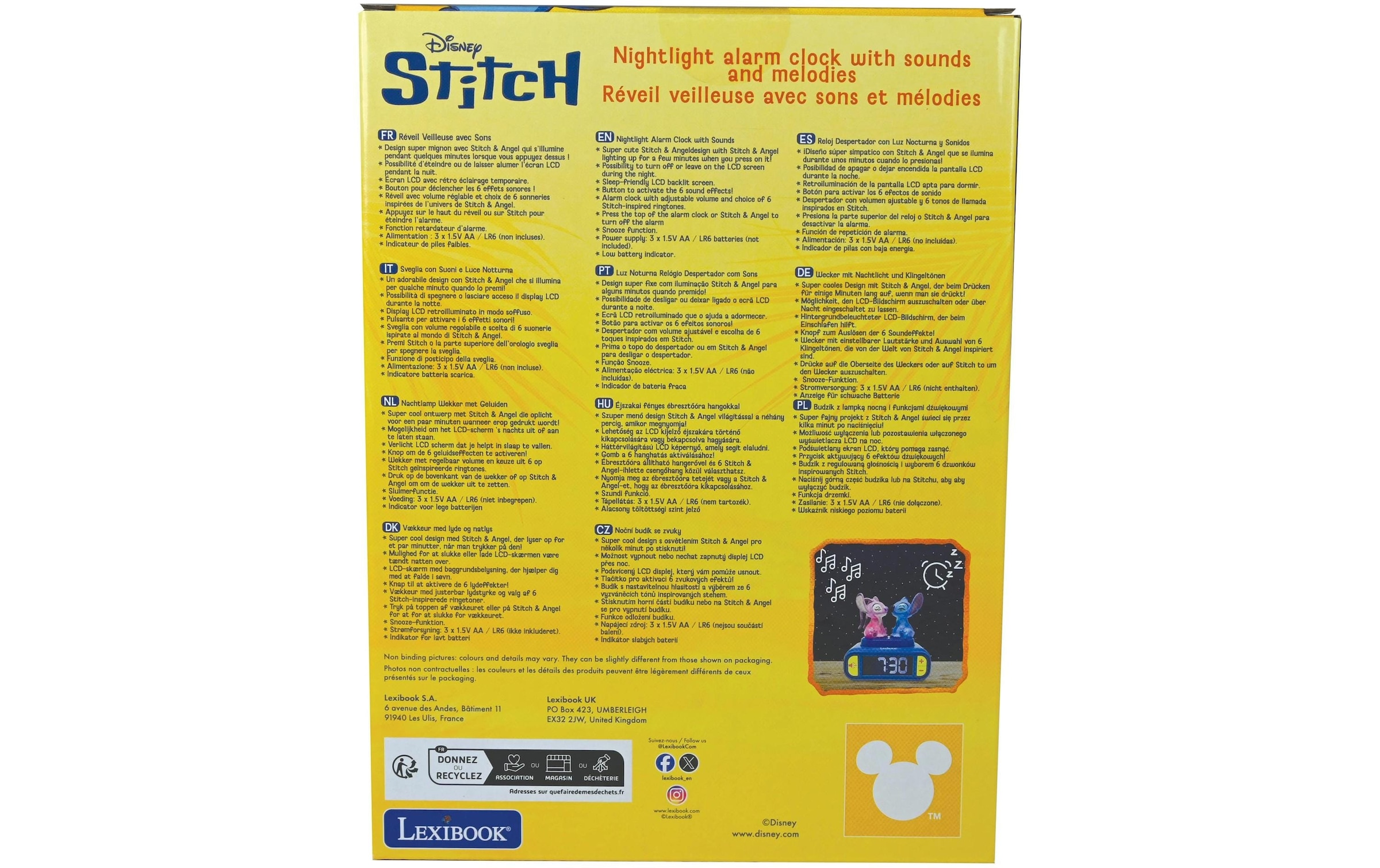 Lexibook® Kinderwecker »Stitch & Angel«